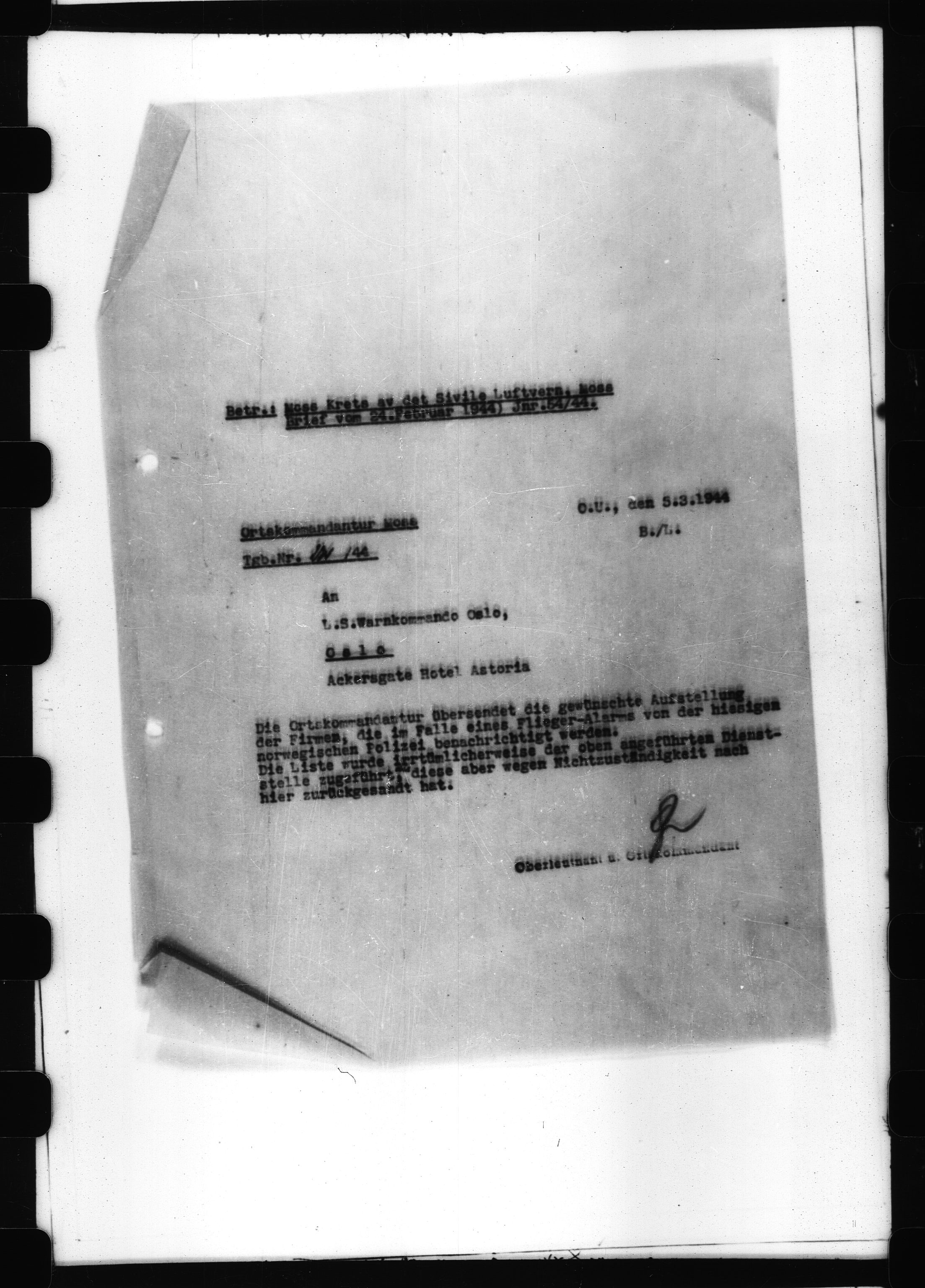 Documents Section, RA/RAFA-2200/V/L0065: Film med LMDC Serial Number., 1940-1945, s. 496