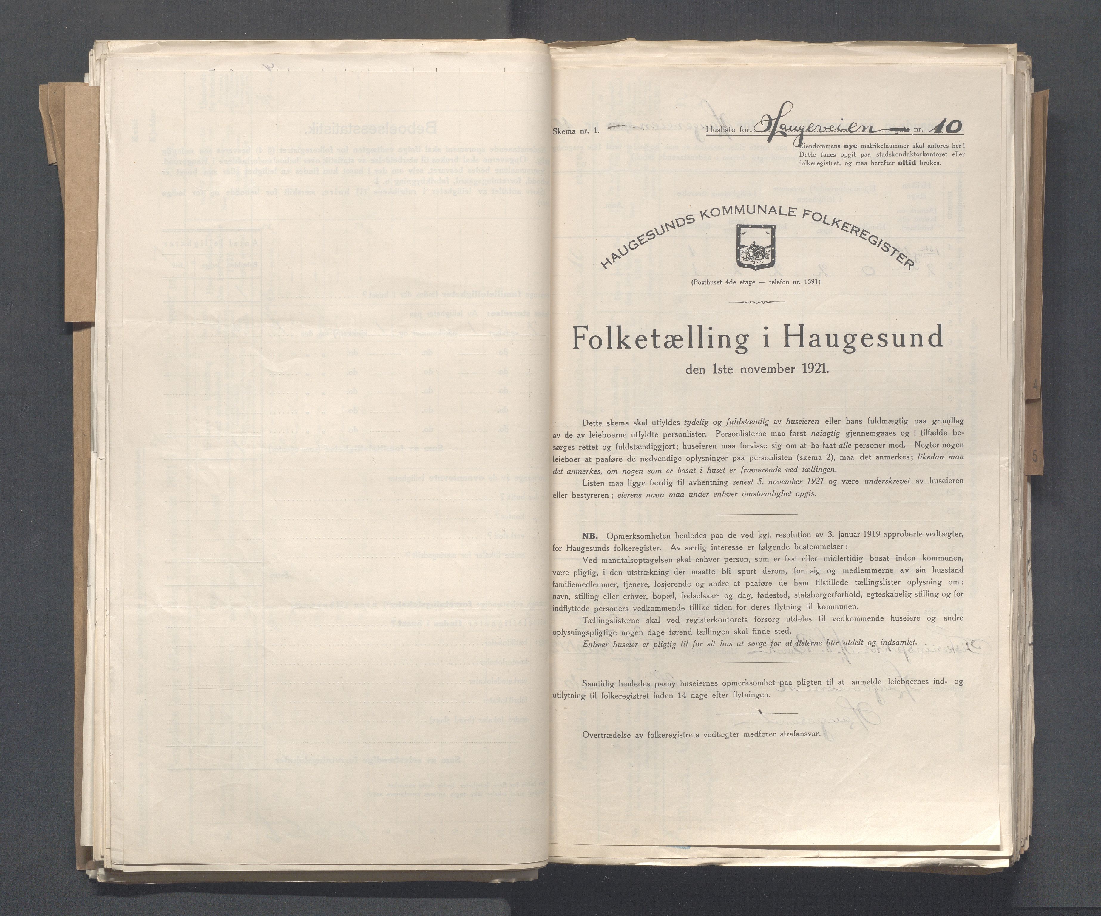 IKAR, Kommunal folketelling 1.11.1921 for Haugesund, 1921, s. 1925