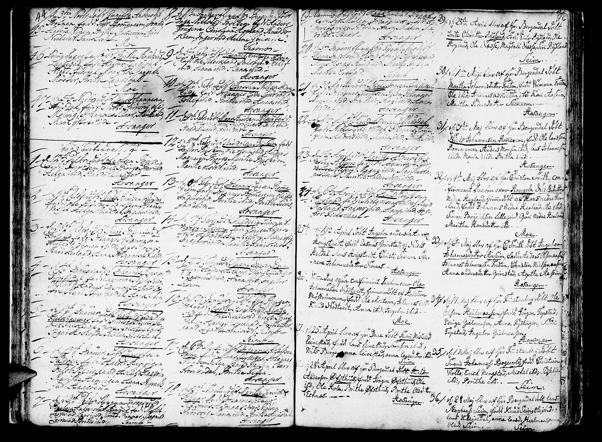 Hosanger sokneprestembete, AV/SAB-A-75801/H/Haa: Ministerialbok nr. A 2 /1, 1766-1793, s. 46