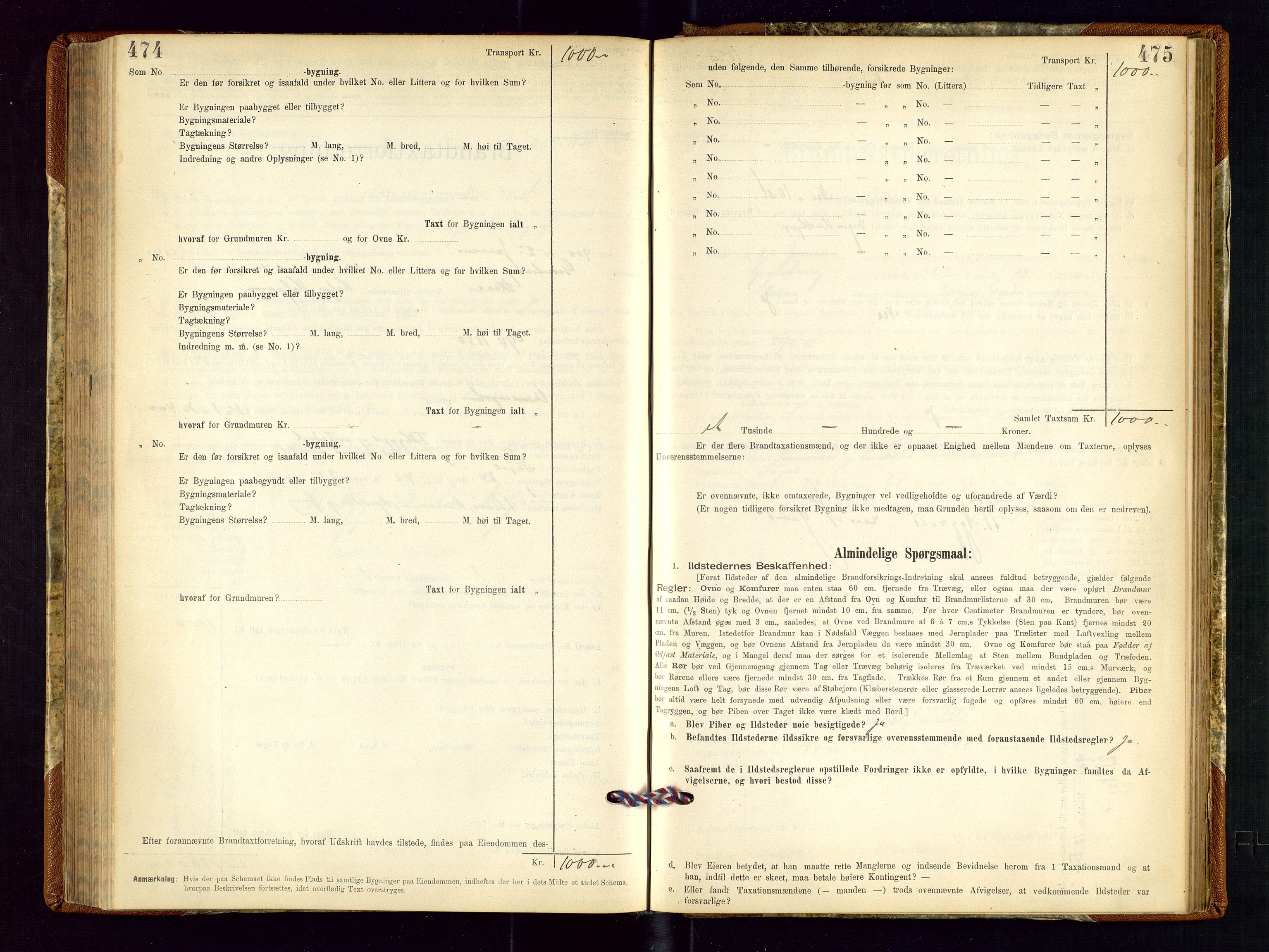 Torvestad lensmannskontor, SAST/A-100307/1/Gob/L0001: "Brandtaxationsprotokol for Torvestad Lensmannsdistrikt", 1895-1904, s. 474-475