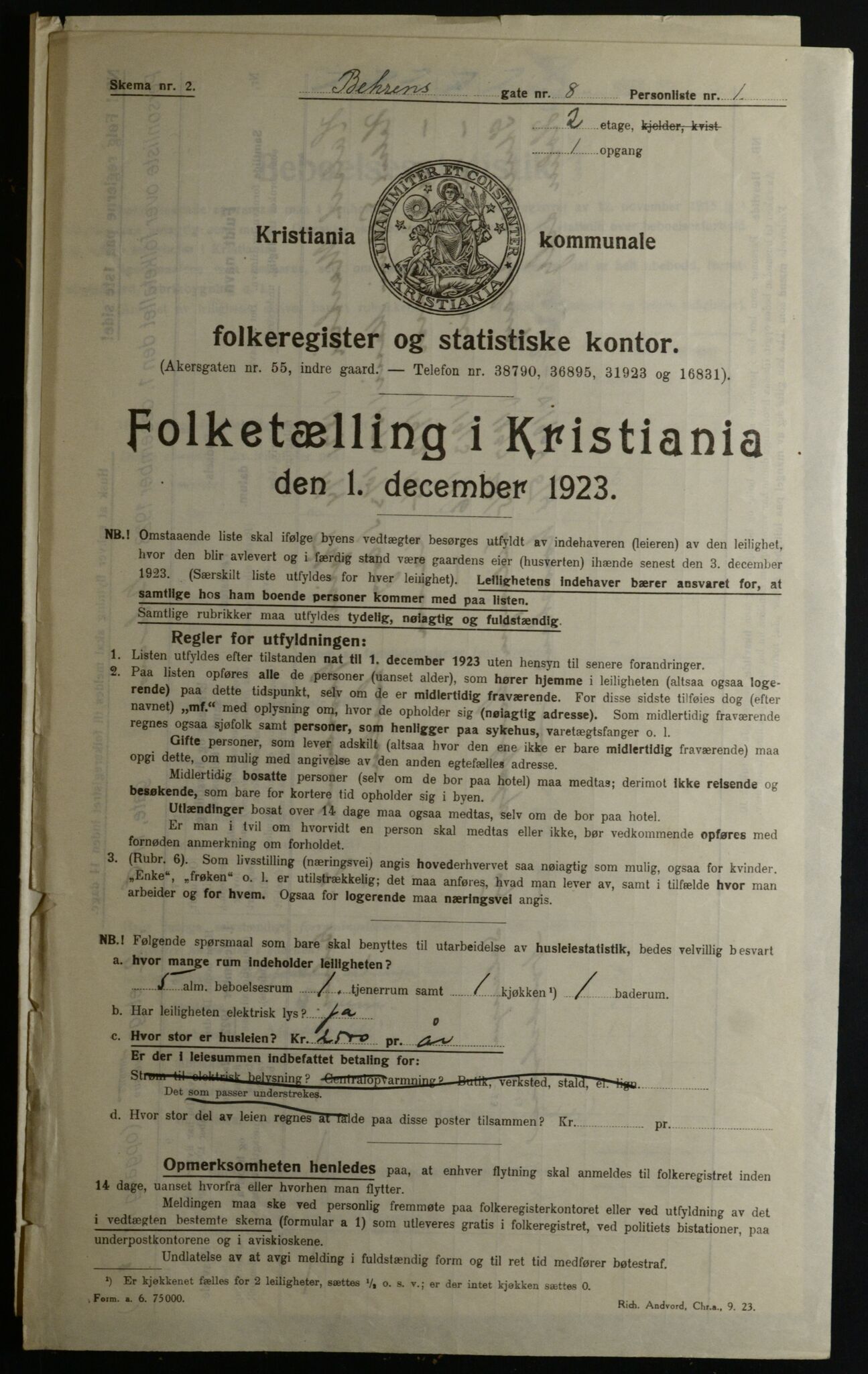 OBA, Kommunal folketelling 1.12.1923 for Kristiania, 1923, s. 4104