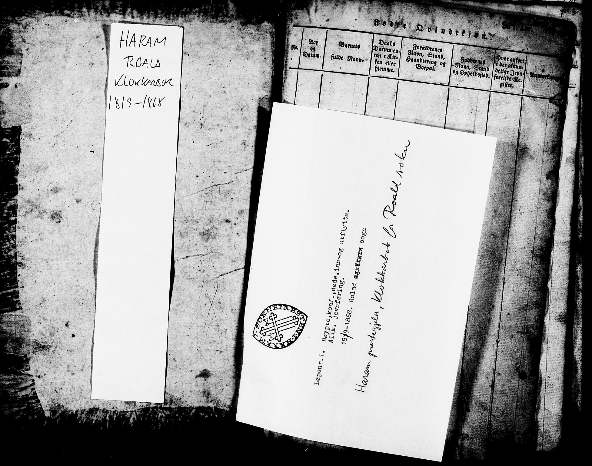 Ministerialprotokoller, klokkerbøker og fødselsregistre - Møre og Romsdal, AV/SAT-A-1454/537/L0520: Klokkerbok nr. 537C01, 1819-1868, s. 1