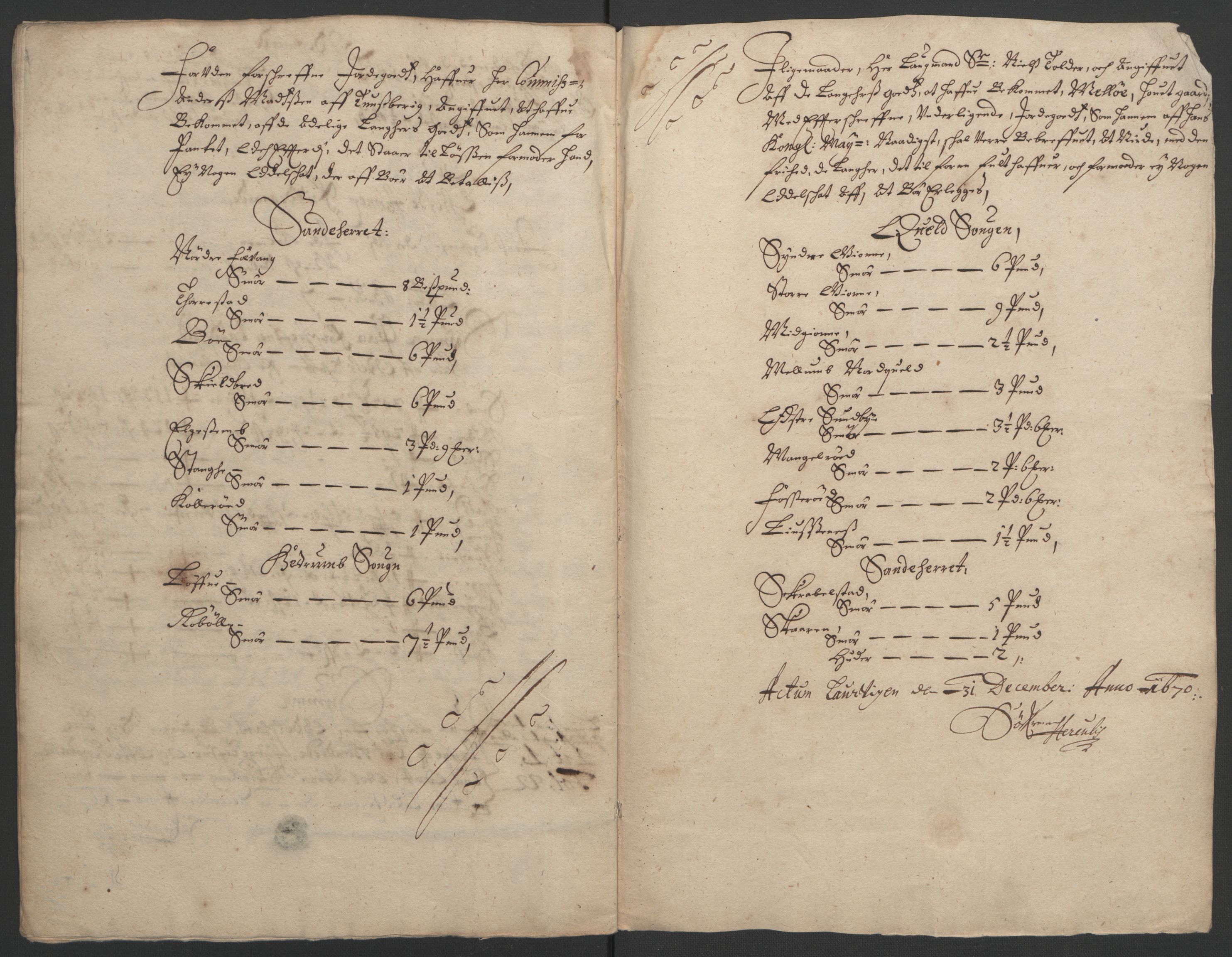 Rentekammeret inntil 1814, Reviderte regnskaper, Fogderegnskap, AV/RA-EA-4092/R33/L1965: Fogderegnskap Larvik grevskap, 1669-1670, s. 193