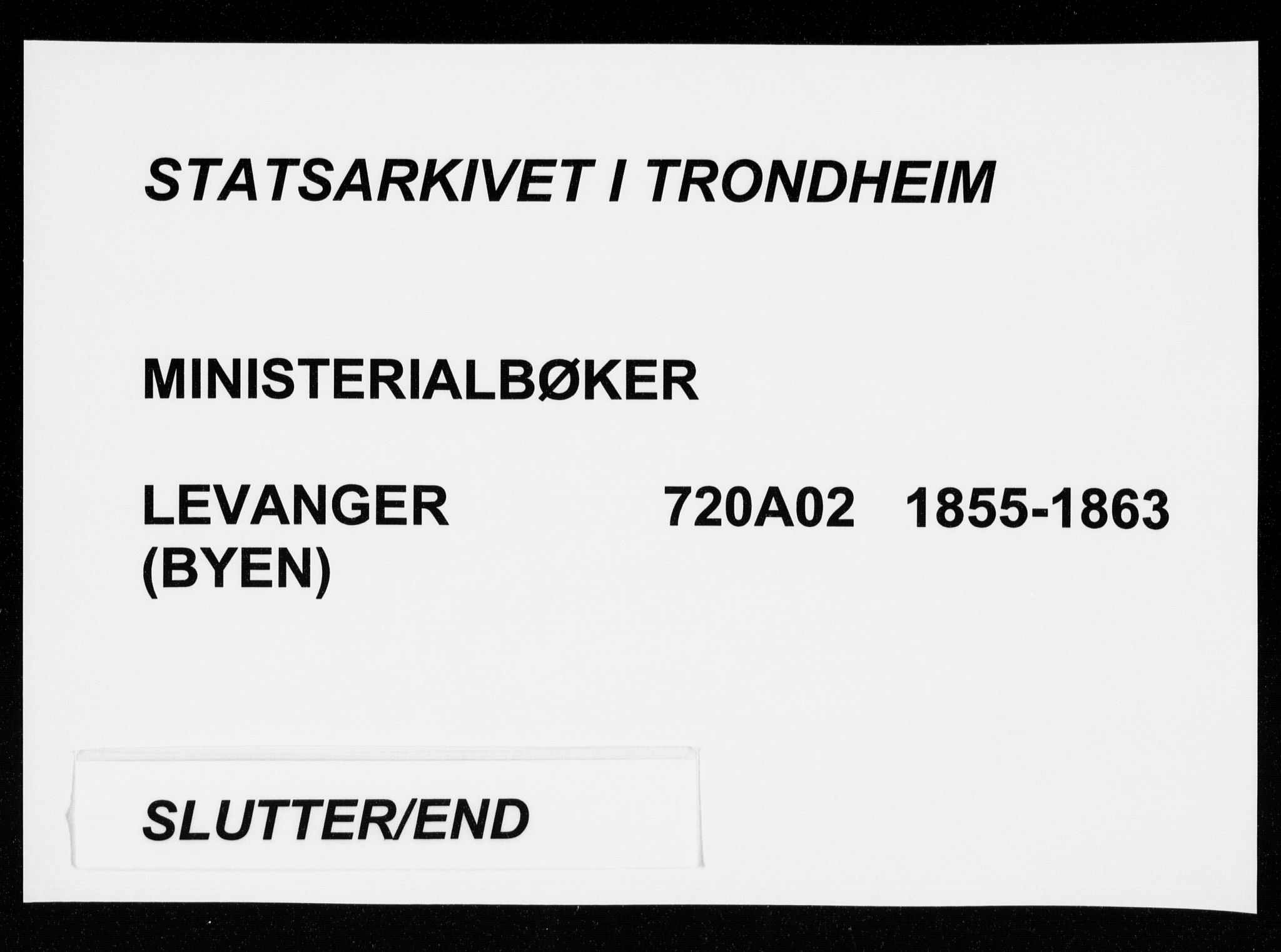 Ministerialprotokoller, klokkerbøker og fødselsregistre - Nord-Trøndelag, SAT/A-1458/720/L0184: Ministerialbok nr. 720A02 /1, 1855-1863