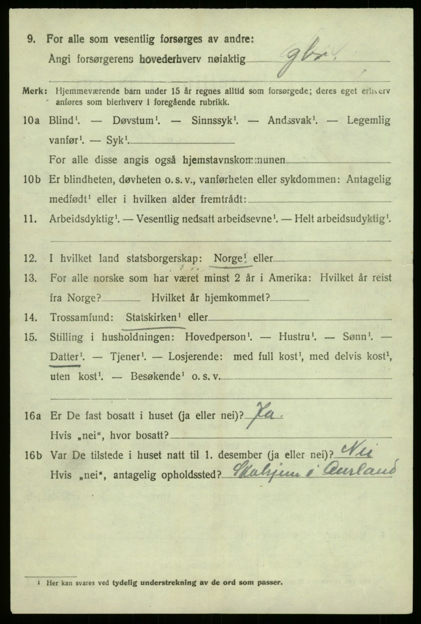 SAB, Folketelling 1920 for 1421 Aurland herred, 1920, s. 2629