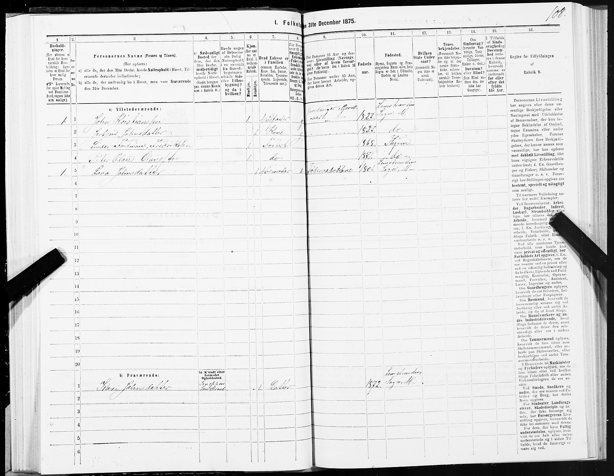 SAT, Folketelling 1875 for 1653P Melhus prestegjeld, 1875, s. 8108