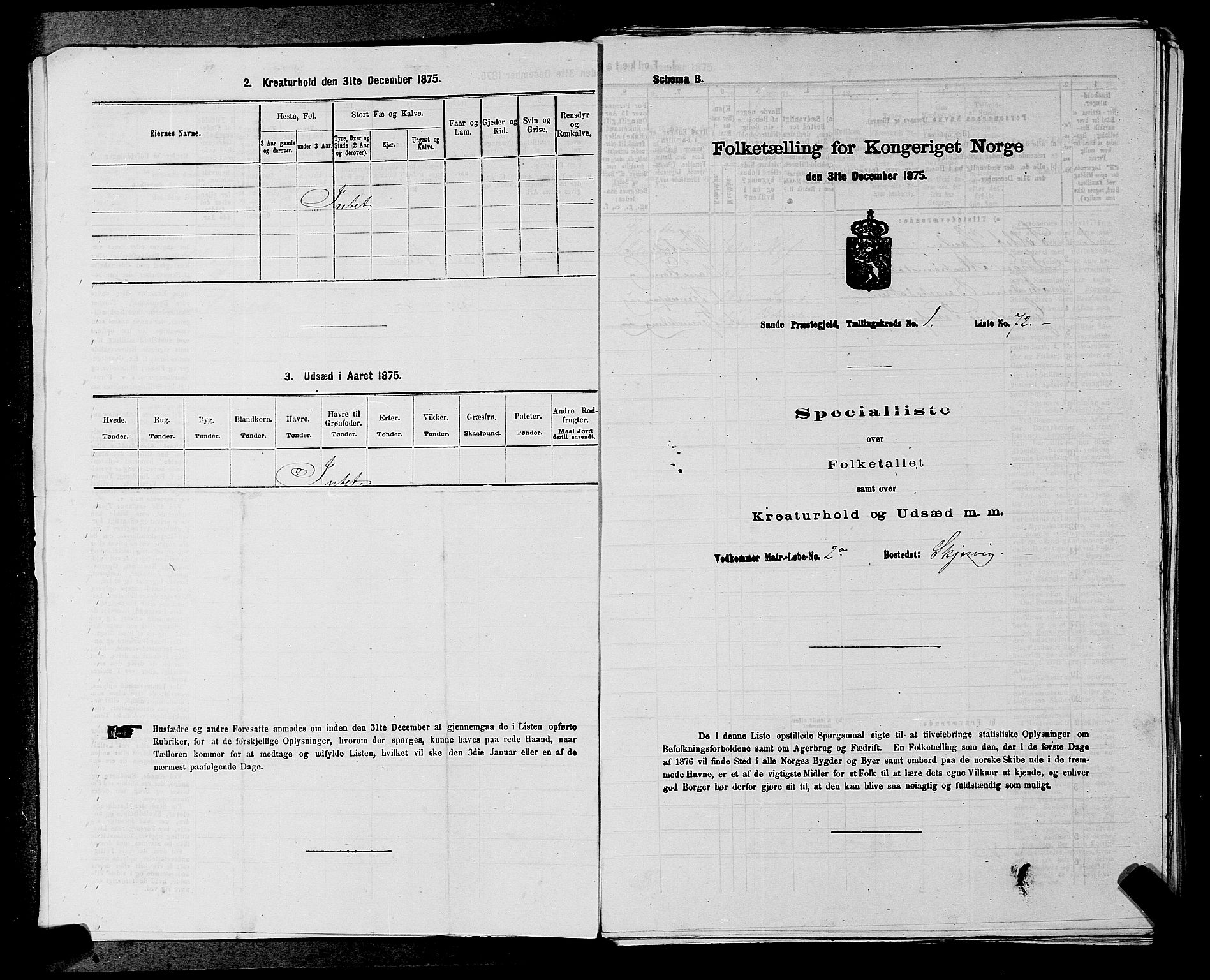 SAKO, Folketelling 1875 for 0713P Sande prestegjeld, 1875, s. 56