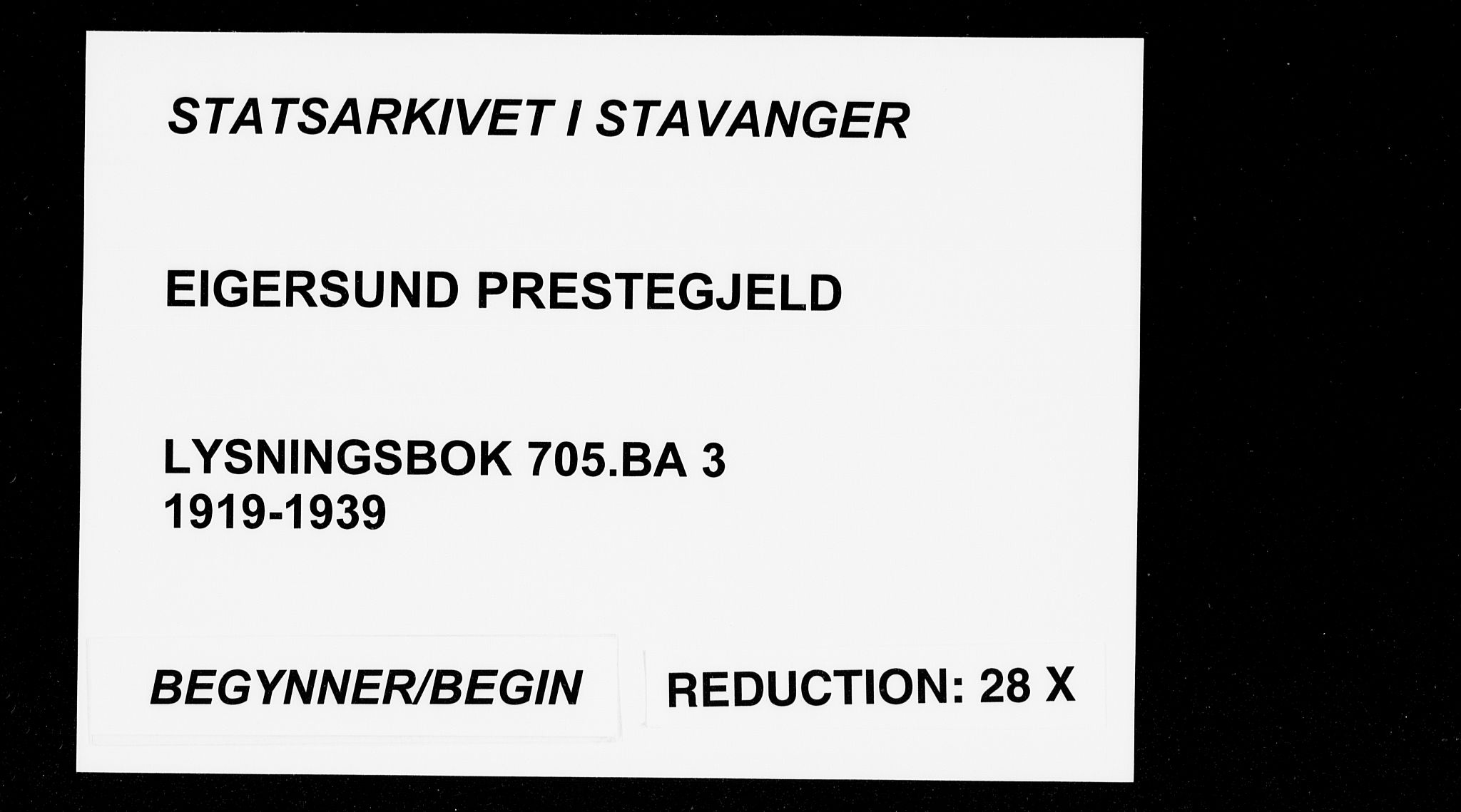 Eigersund sokneprestkontor, AV/SAST-A-101807/S27/L0003: Lysningsprotokoll nr. 3, 1919-1939