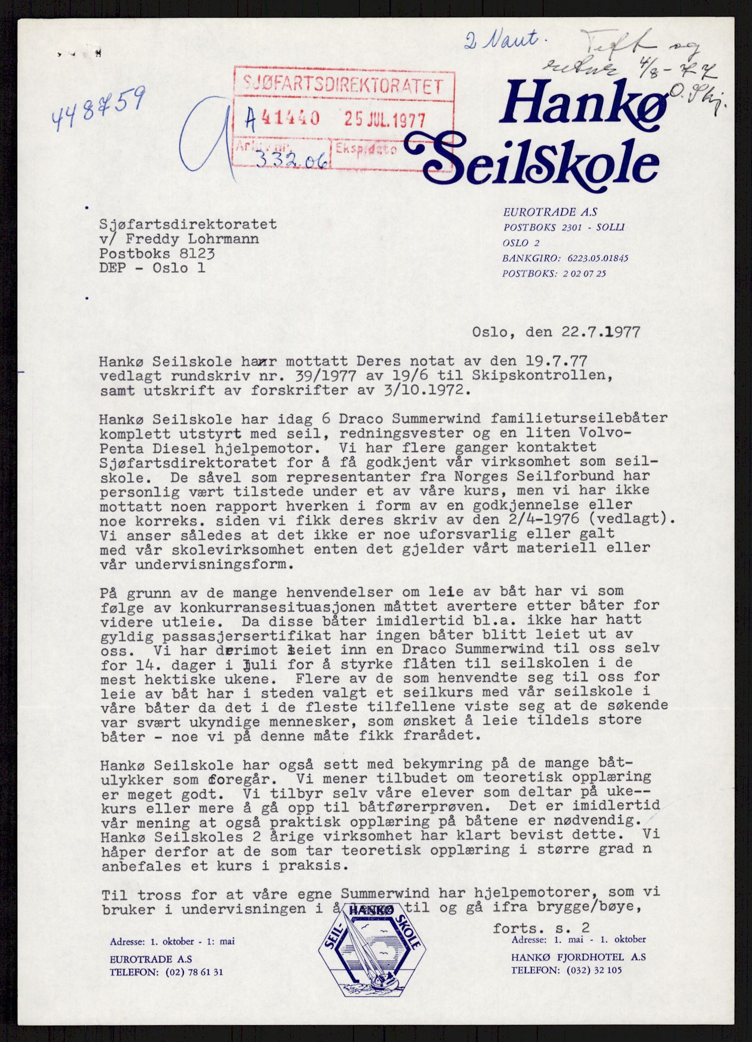 Sjøfartsdirektoratet med forløpere, generelt arkiv, AV/RA-S-1407/D/Du/Duc/L0641/0004: Skipskontrollen - Forskrifter    / Utleiebåter (2 mapper), 1977-1989, s. 397