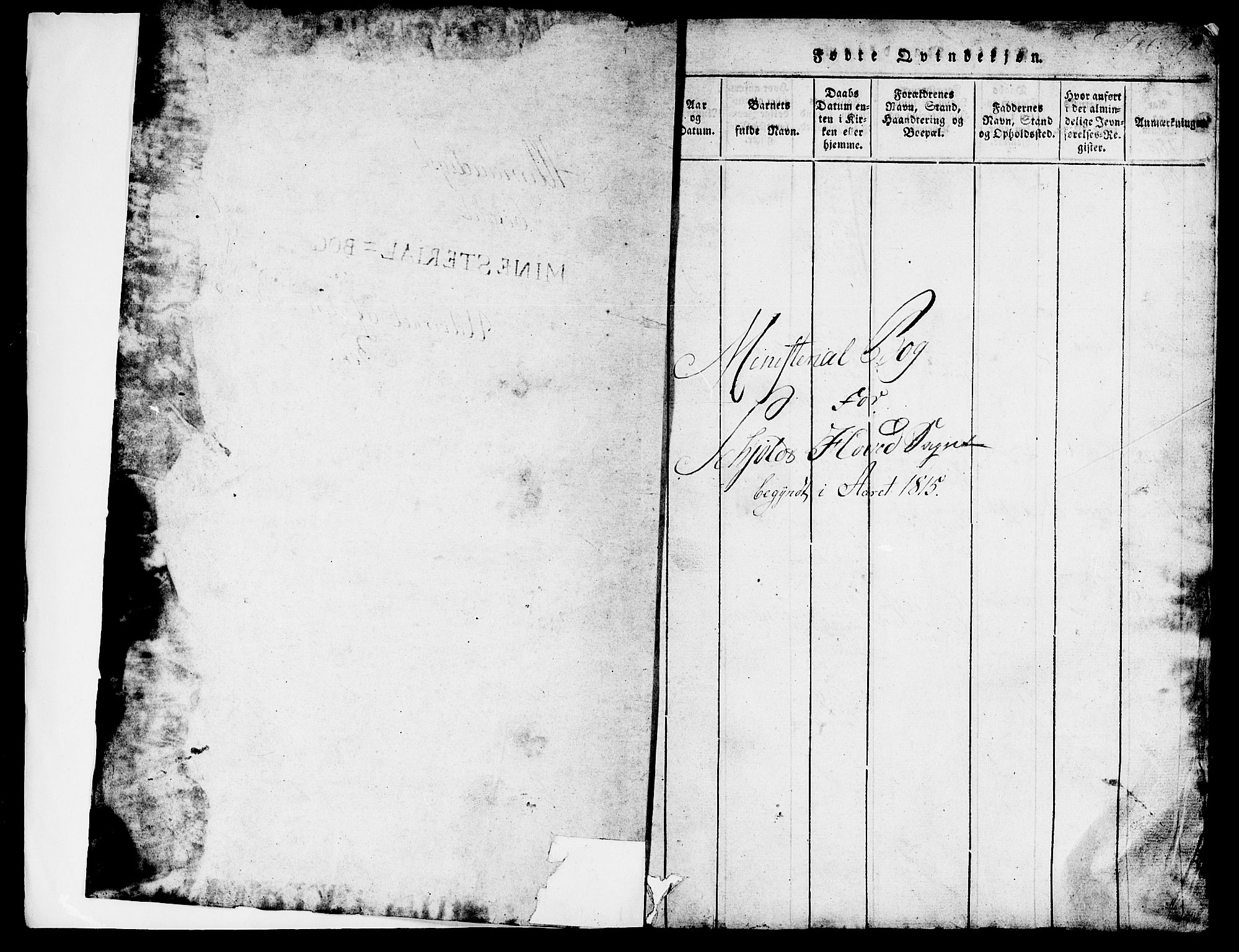 Skjold sokneprestkontor, SAST/A-101847/H/Ha/Hab/L0001: Klokkerbok nr. B 1, 1815-1835, s. 1