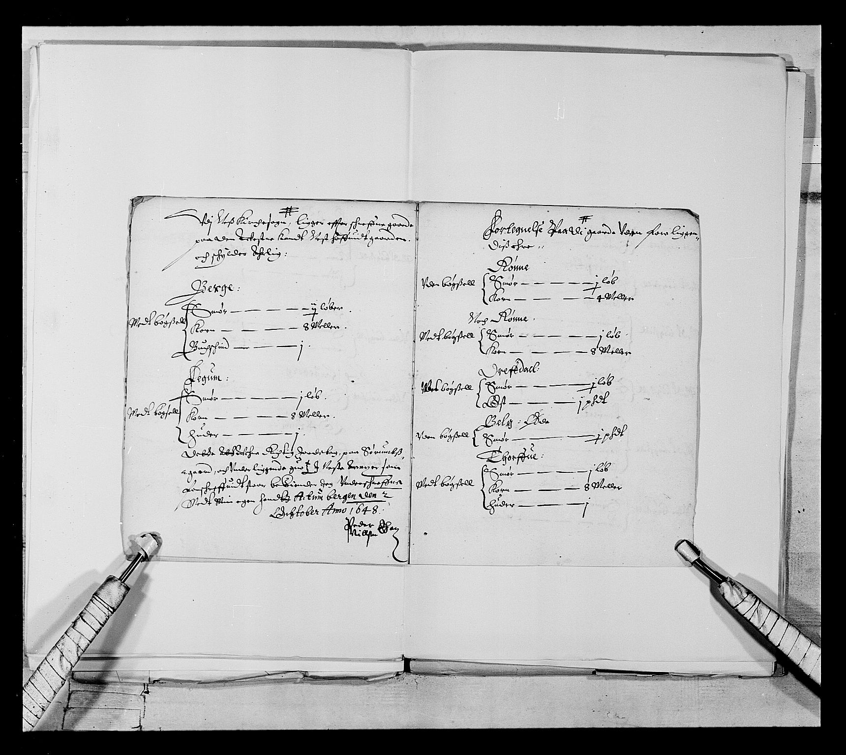 Stattholderembetet 1572-1771, AV/RA-EA-2870/Ek/L0021/0001: Jordebøker 1633-1658: / Adelsjordebøker innlevert til hyllingen i august 1648 og senere, 1648-1649, s. 185