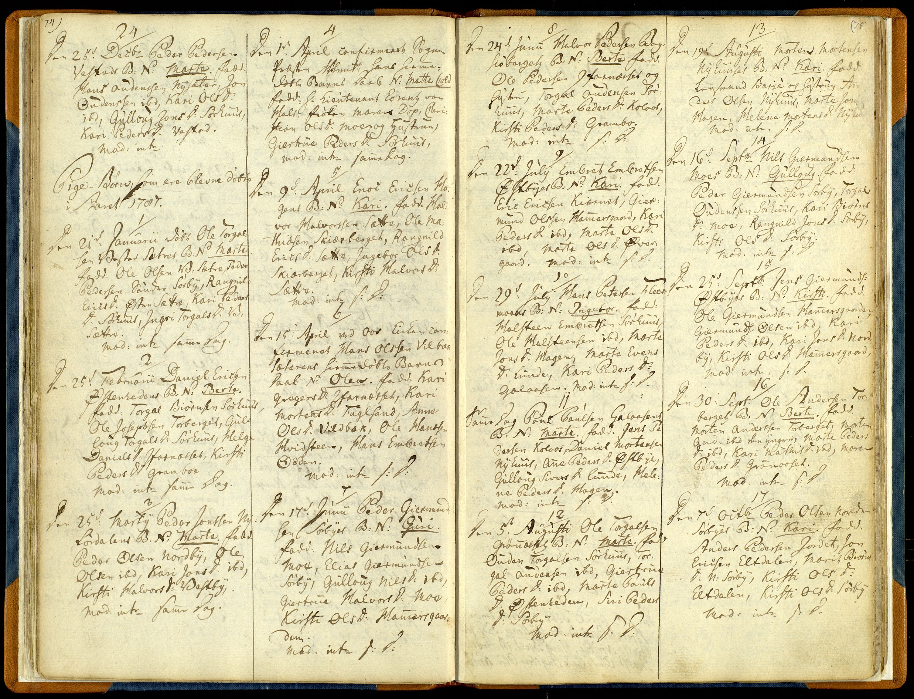 Trysil prestekontor, AV/SAH-PREST-046/H/Ha/Haa/L0001: Ministerialbok nr. 1, 1781-1800, s. 74-75