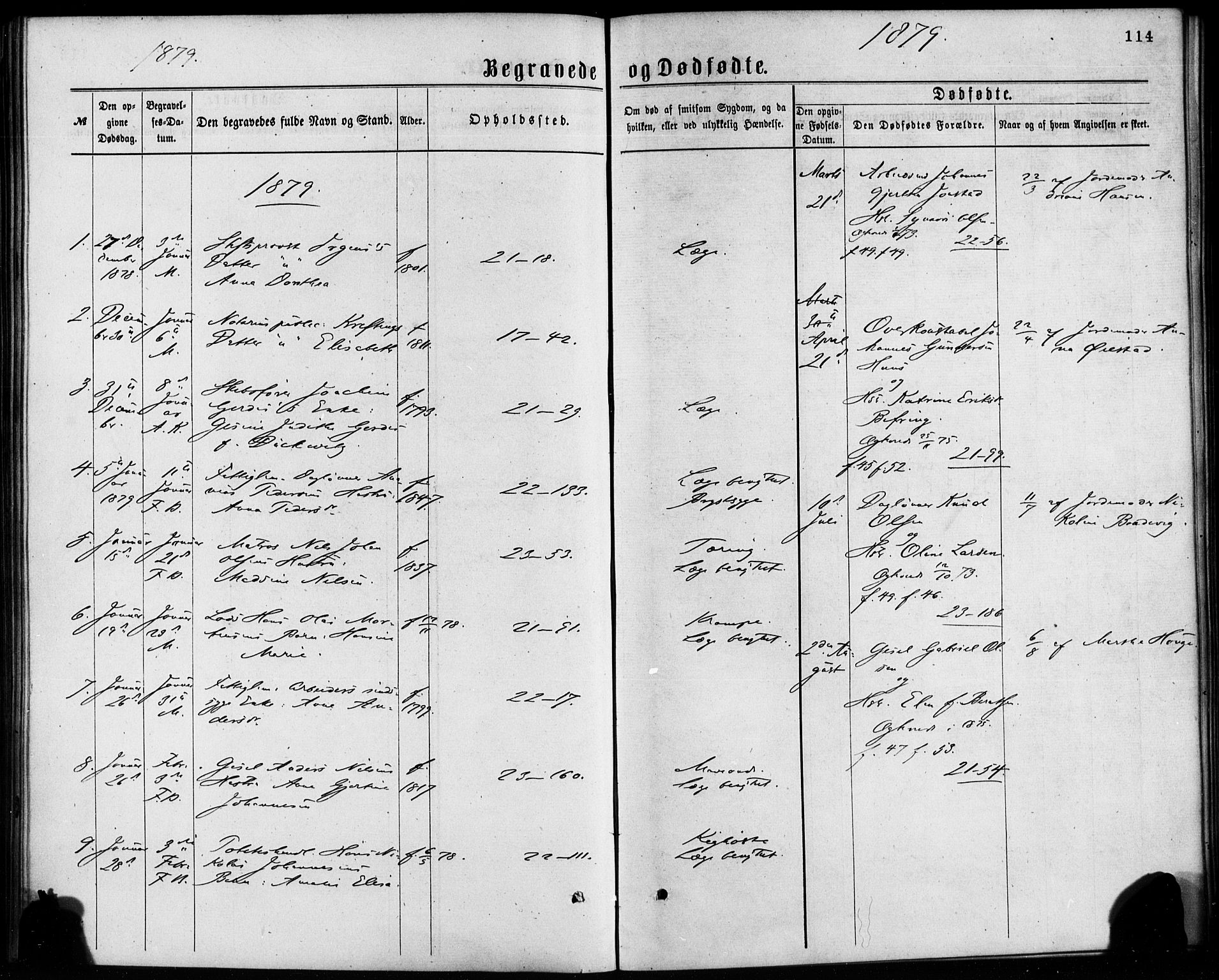 Korskirken sokneprestembete, AV/SAB-A-76101/H/Haa/L0046: Ministerialbok nr. E 4, 1875-1883, s. 114
