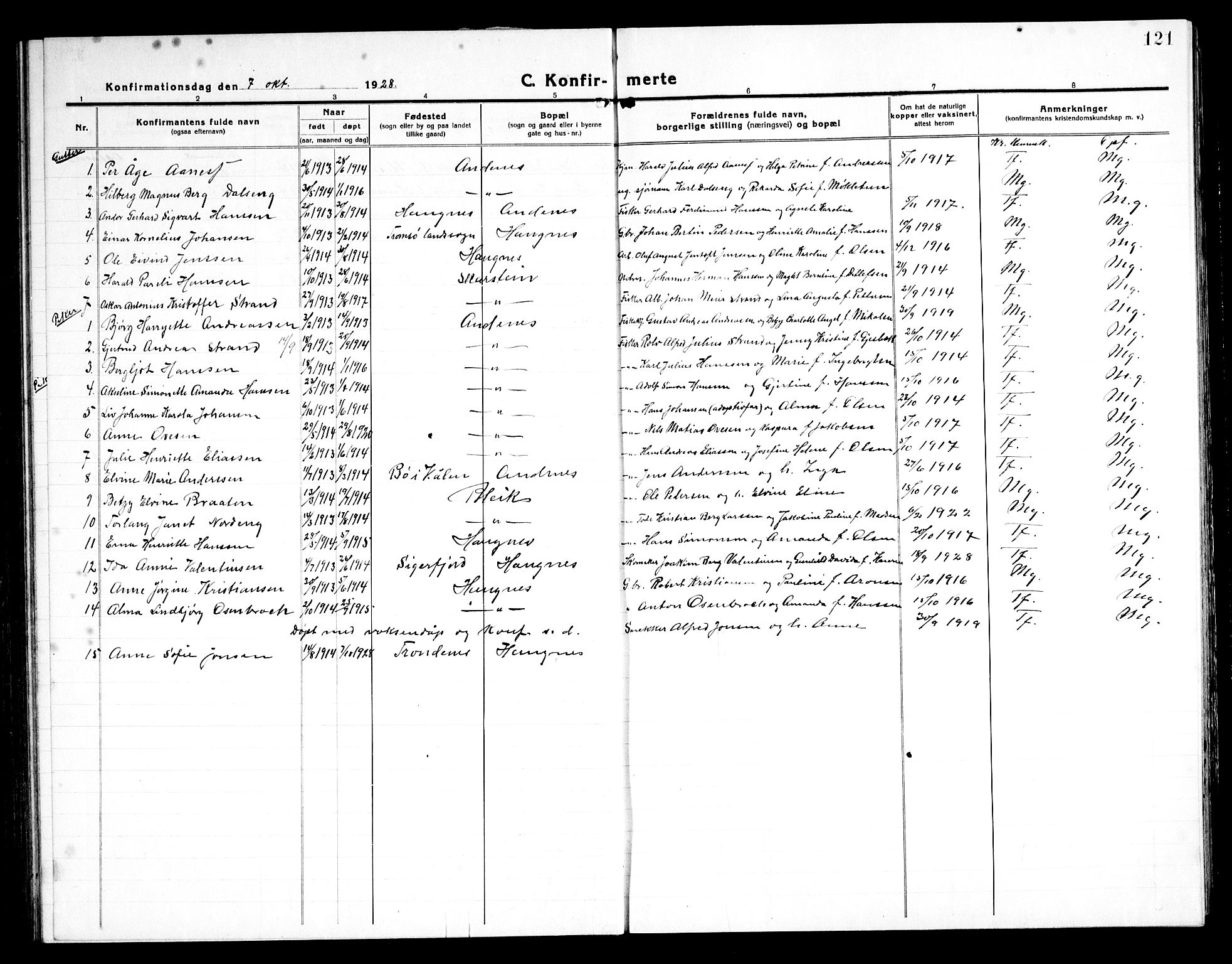 Ministerialprotokoller, klokkerbøker og fødselsregistre - Nordland, AV/SAT-A-1459/899/L1450: Klokkerbok nr. 899C05, 1918-1945, s. 121