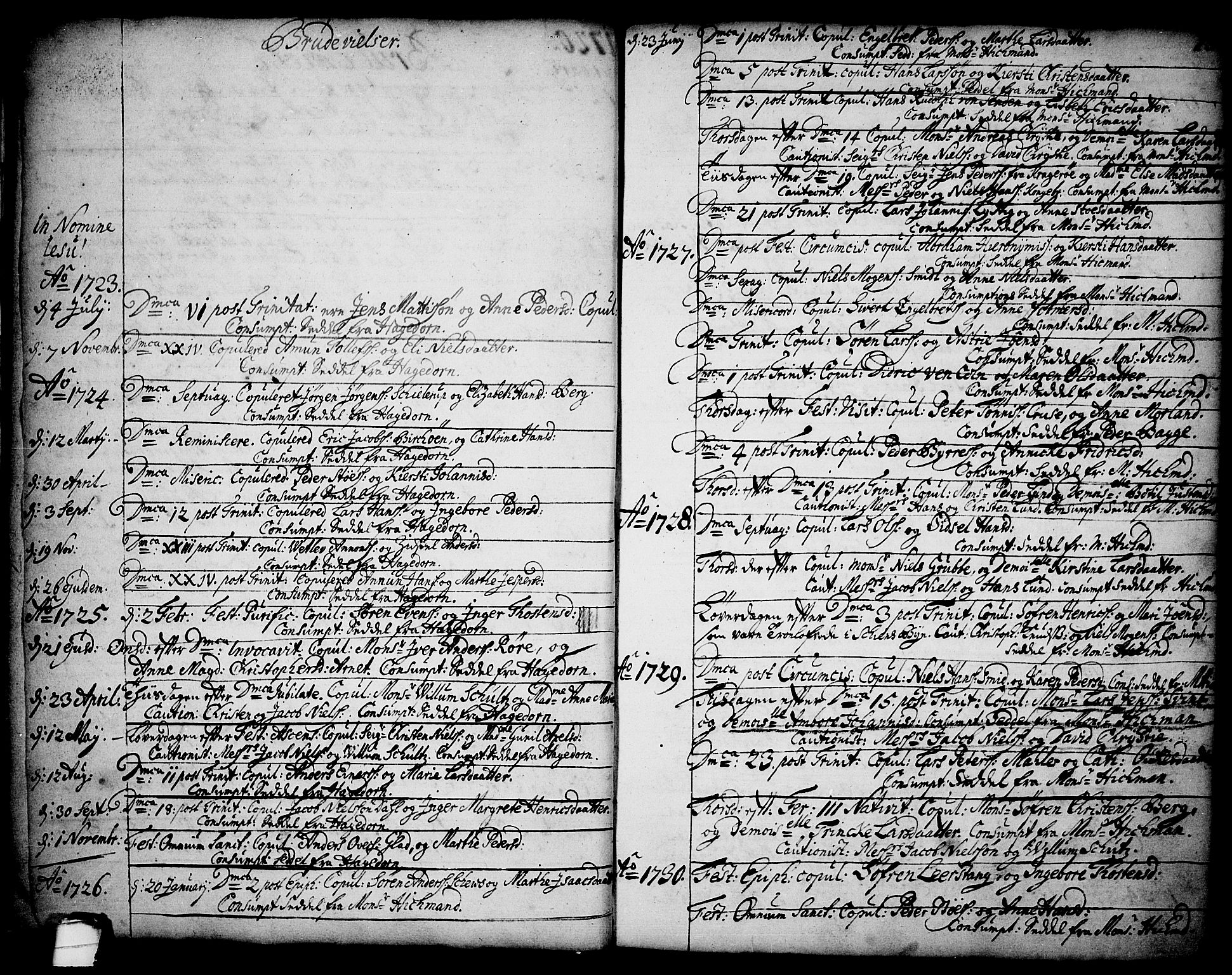 Brevik kirkebøker, AV/SAKO-A-255/F/Fa/L0002: Ministerialbok nr. 2, 1720-1764, s. 13