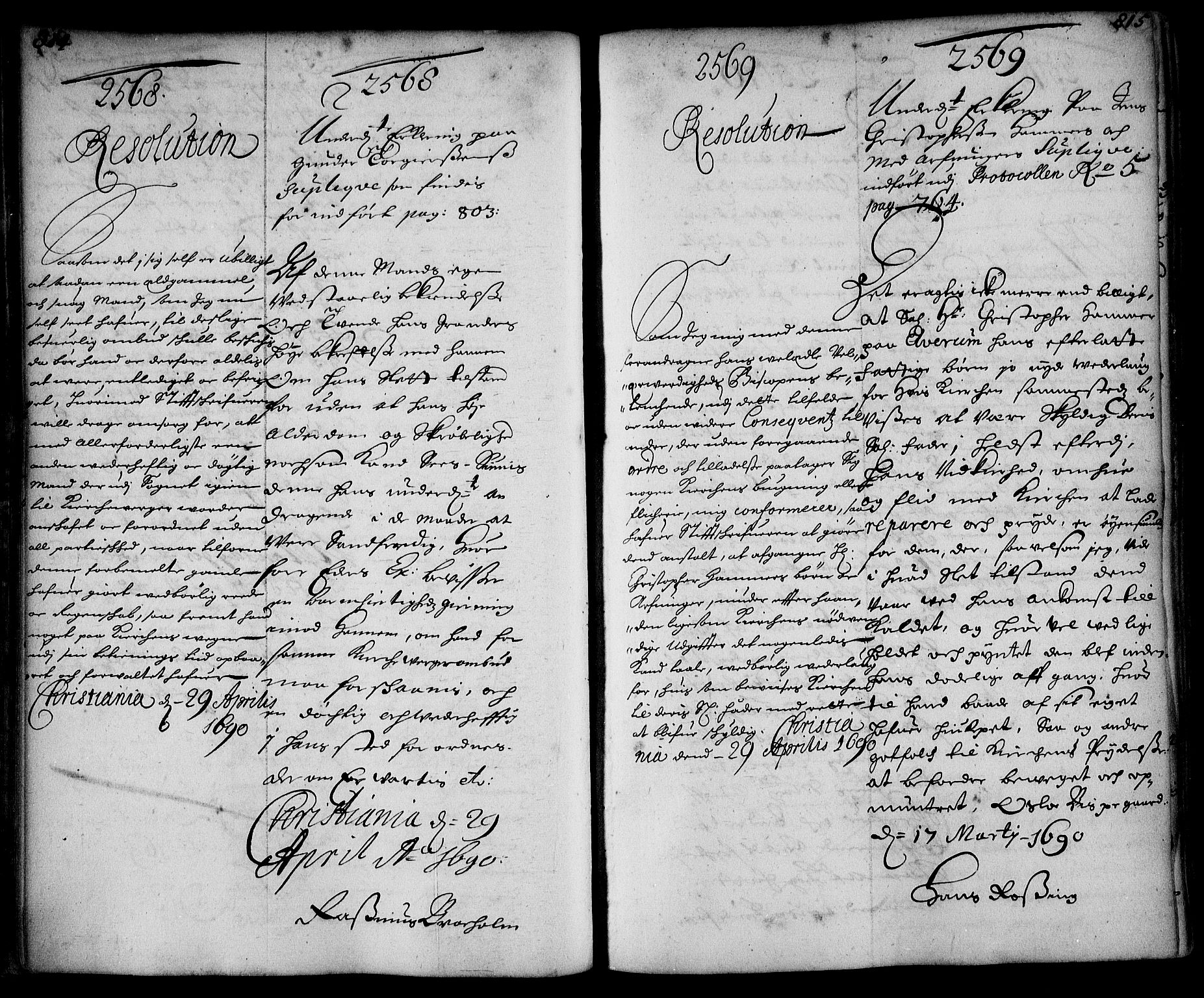 Stattholderembetet 1572-1771, AV/RA-EA-2870/Ae/L0007: Supplikasjons- og resolusjonsprotokoll, 1689-1691, s. 814-815