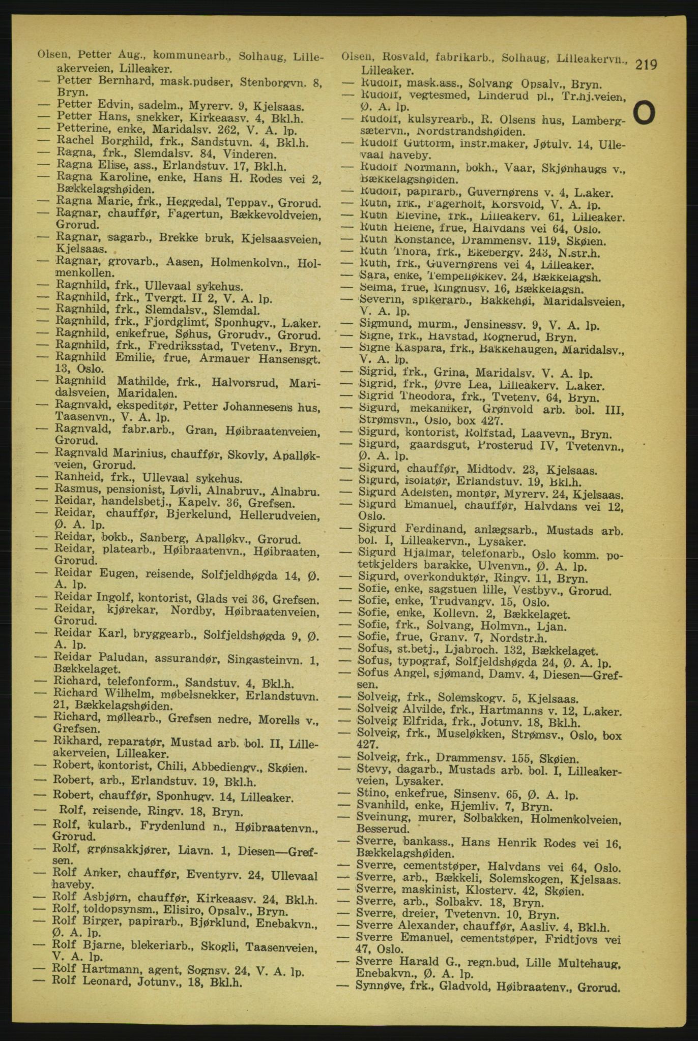 Aker adressebok/adressekalender, PUBL/001/A/004: Aker adressebok, 1929, s. 219