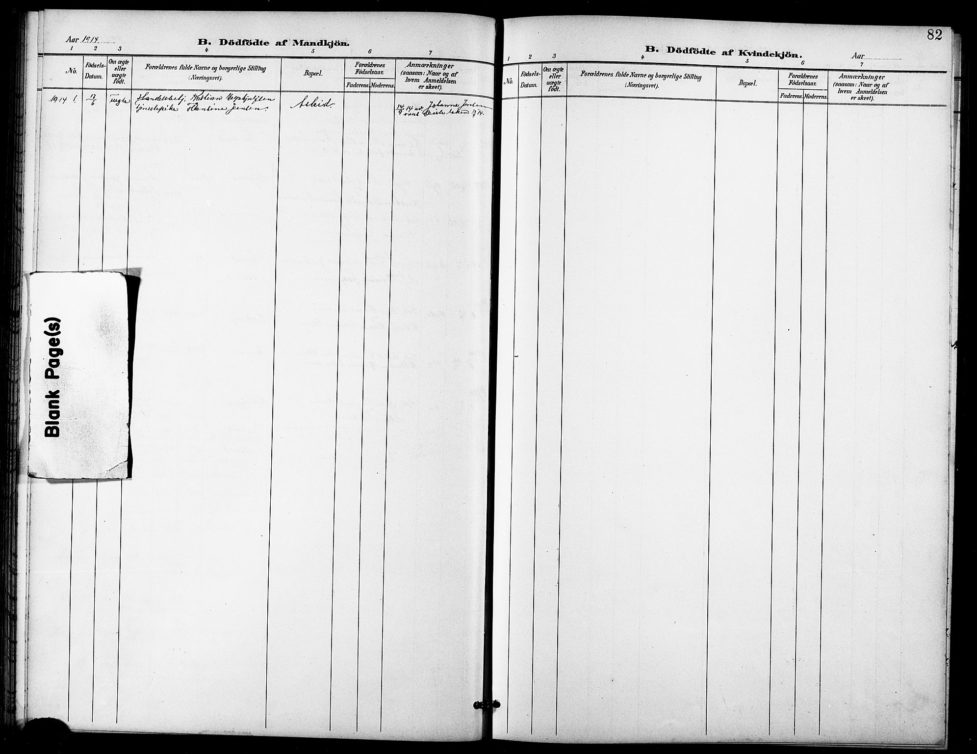 Lenvik sokneprestembete, SATØ/S-1310/H/Ha/Hab/L0022klokker: Klokkerbok nr. 22, 1901-1918, s. 82