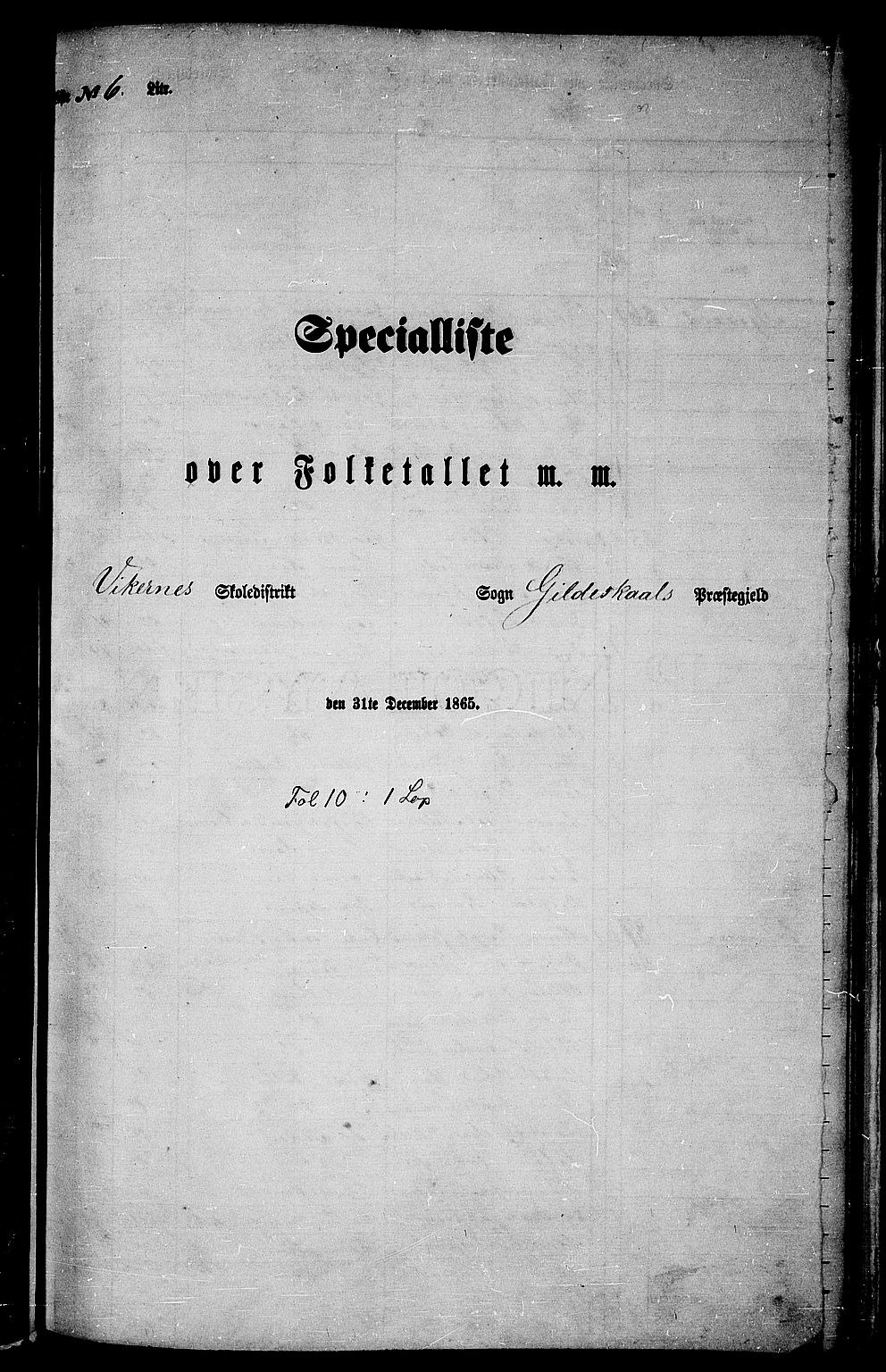 RA, Folketelling 1865 for 1838P Gildeskål prestegjeld, 1865, s. 74