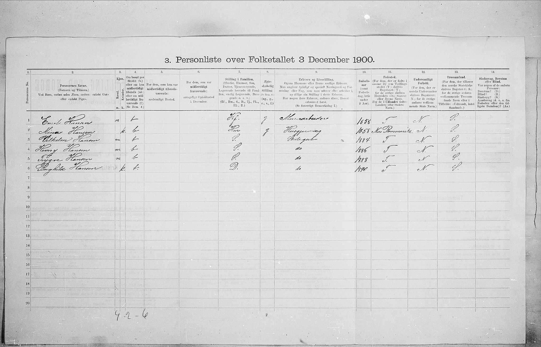 SAO, Folketelling 1900 for 0301 Kristiania kjøpstad, 1900, s. 63467