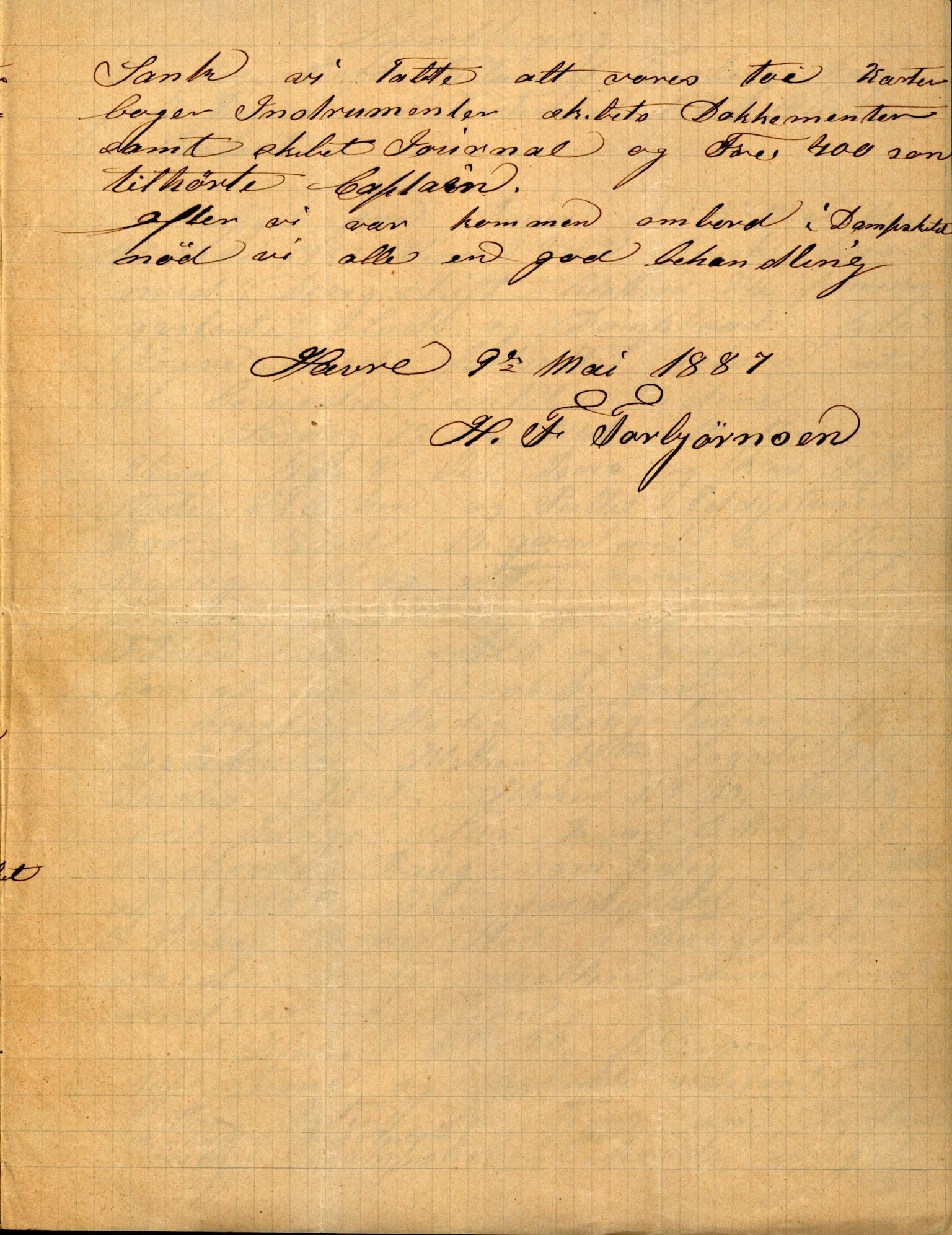 Pa 63 - Østlandske skibsassuranceforening, VEMU/A-1079/G/Ga/L0020/0001: Havaridokumenter / Tellus, Telanak, Wilhelmine, 1887, s. 86