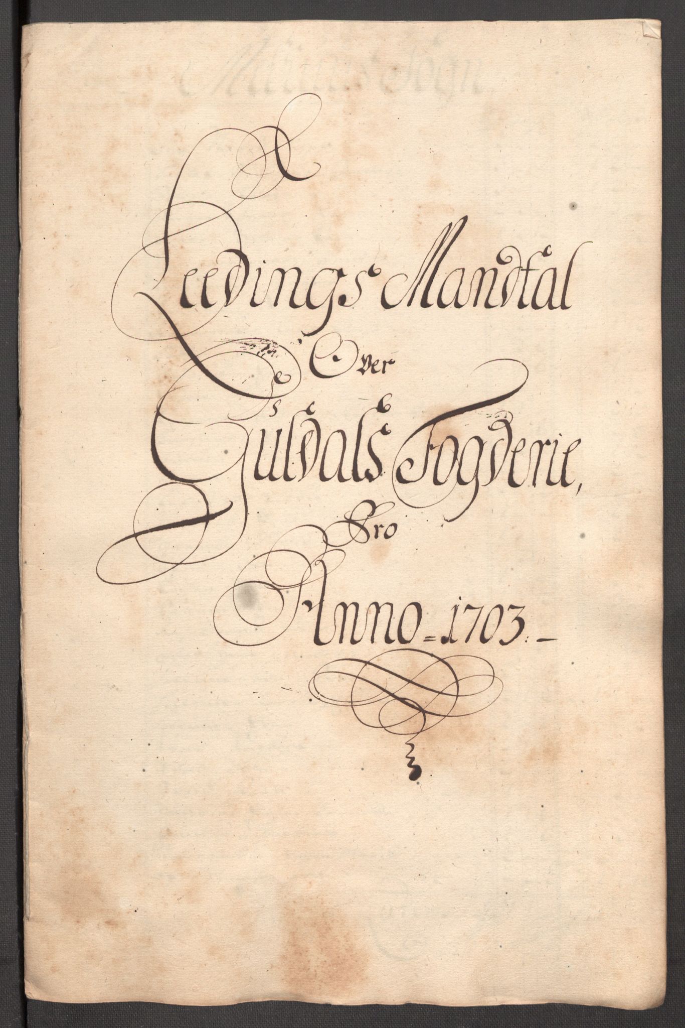 Rentekammeret inntil 1814, Reviderte regnskaper, Fogderegnskap, AV/RA-EA-4092/R60/L3953: Fogderegnskap Orkdal og Gauldal, 1703, s. 344