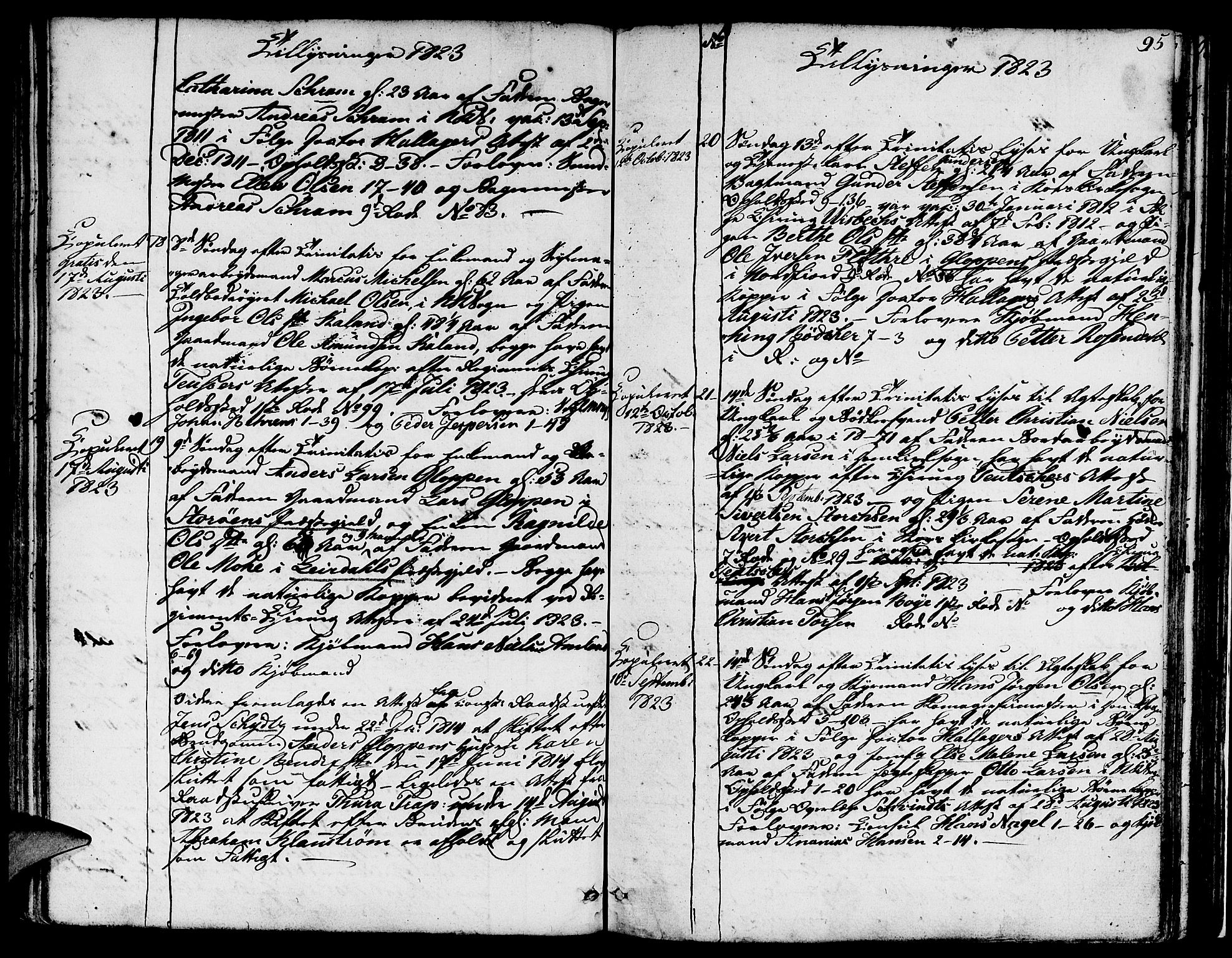 Nykirken Sokneprestembete, SAB/A-77101/H/Hab: Klokkerbok nr. A 2, 1782-1847, s. 95