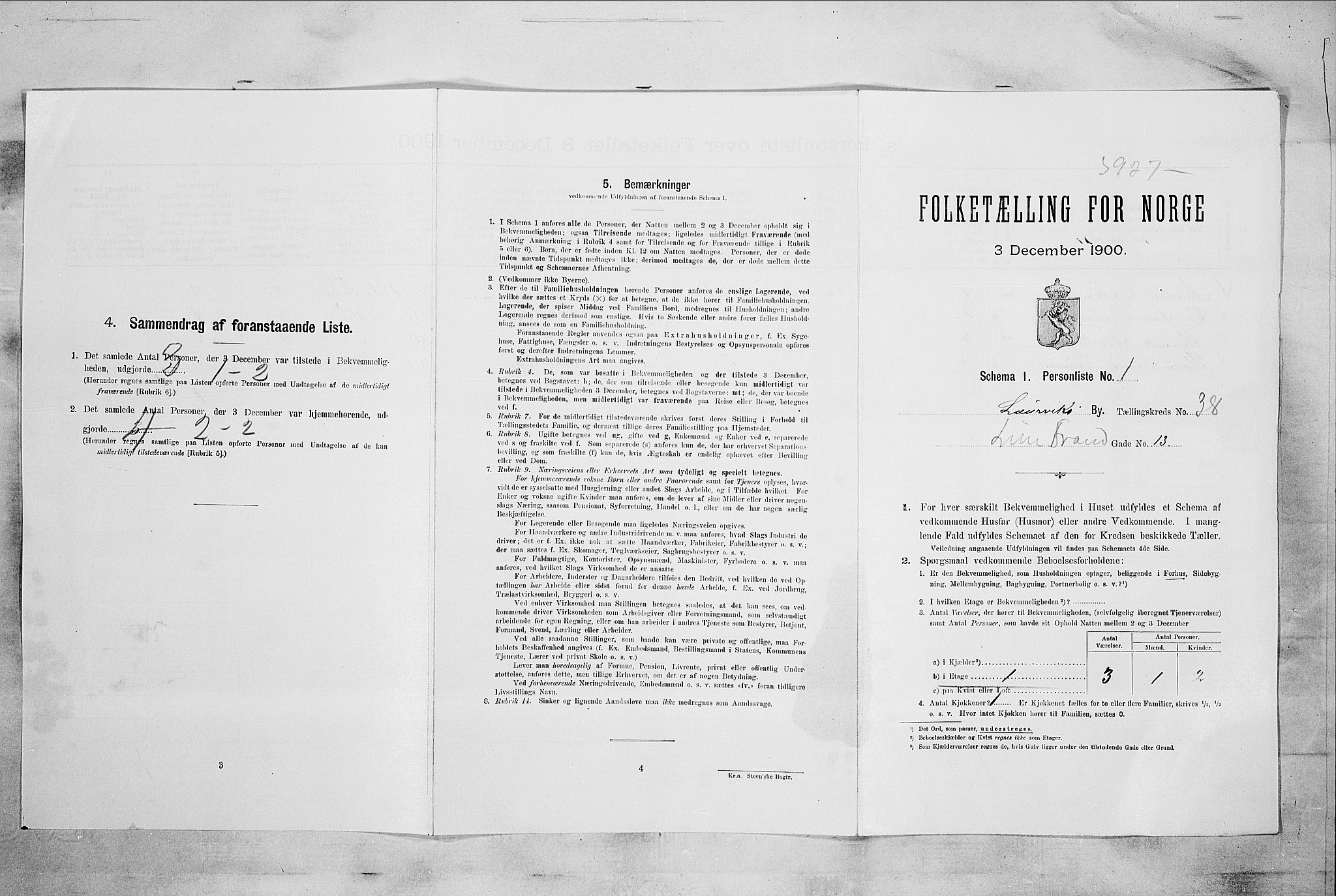 RA, Folketelling 1900 for 0707 Larvik kjøpstad, 1900, s. 5190