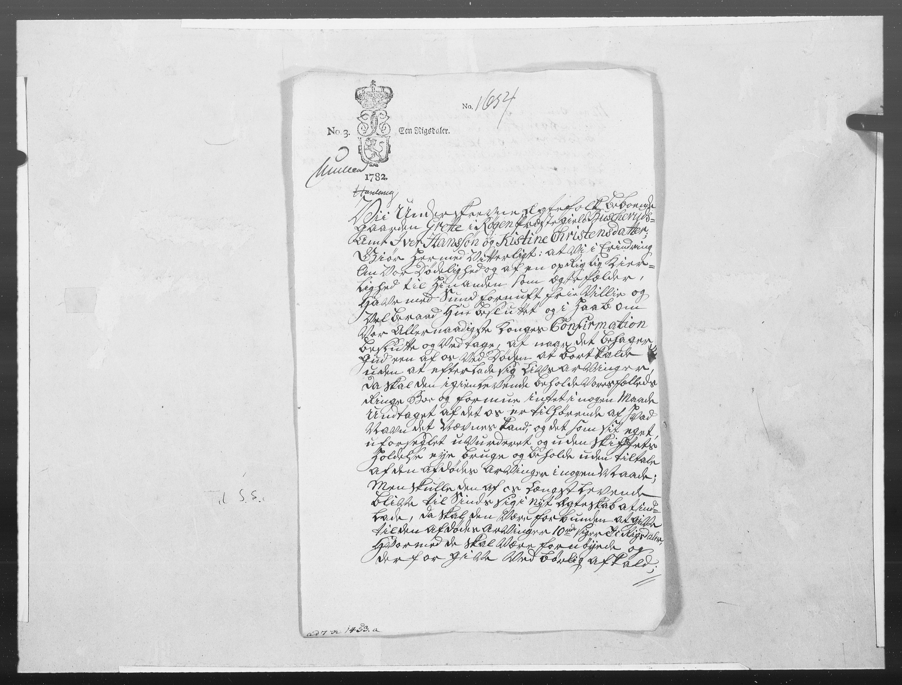 Danske Kanselli 1572-1799, RA/EA-3023/F/Fc/Fcc/Fcca/L0244: Norske innlegg 1572-1799, 1782, s. 167