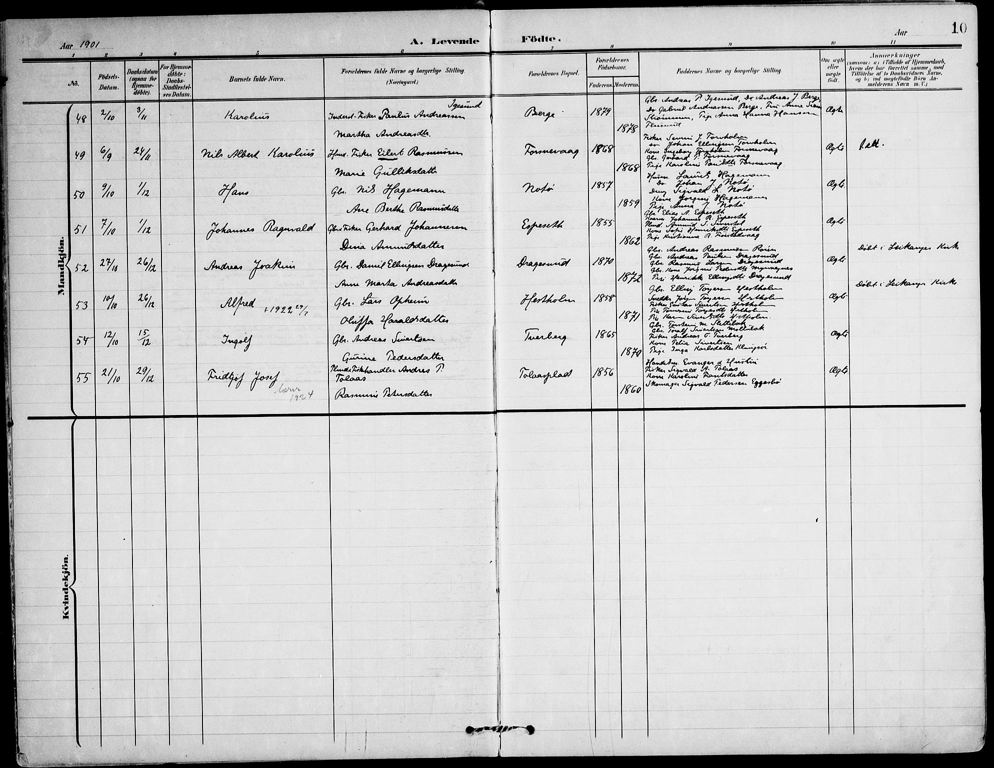 Ministerialprotokoller, klokkerbøker og fødselsregistre - Møre og Romsdal, SAT/A-1454/507/L0075: Ministerialbok nr. 507A10, 1901-1920, s. 10