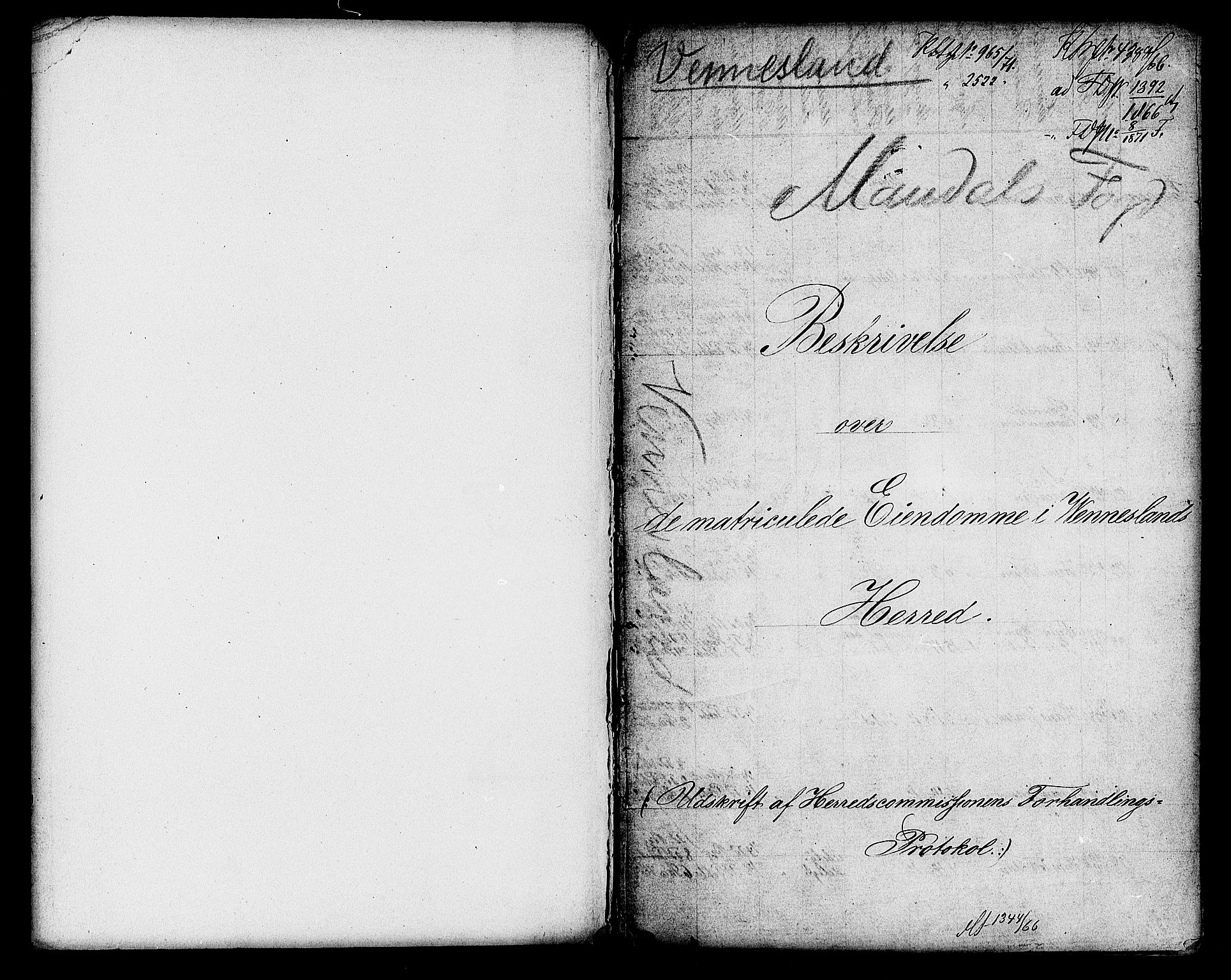 Matrikkelrevisjonen av 1863, RA/S-1530/F/Fe/L0170: Vennesla, 1863