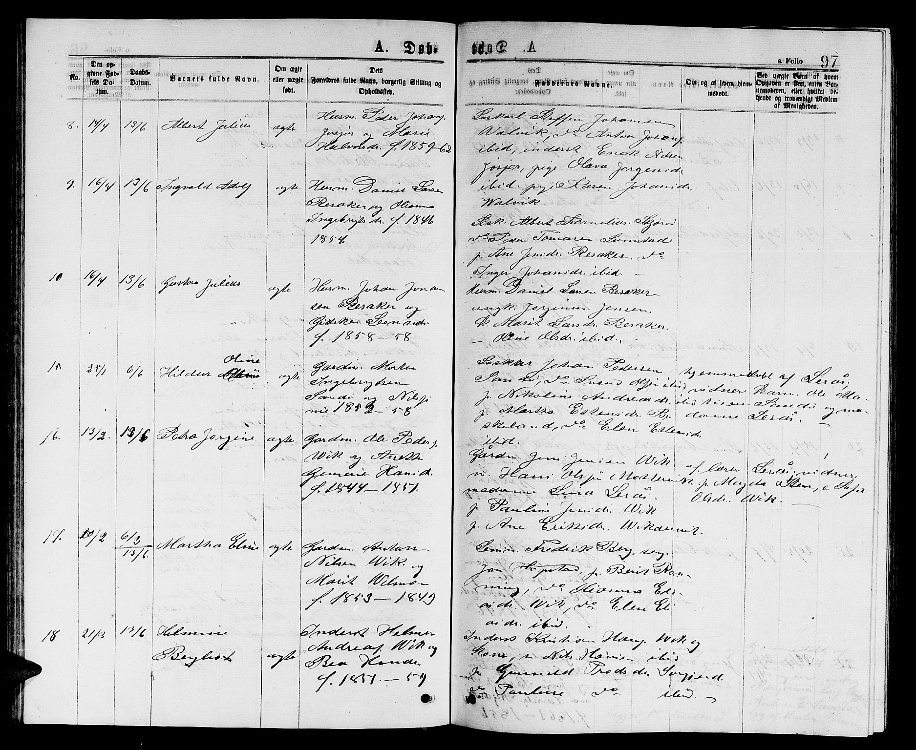 Ministerialprotokoller, klokkerbøker og fødselsregistre - Sør-Trøndelag, AV/SAT-A-1456/657/L0715: Klokkerbok nr. 657C02, 1873-1888, s. 97