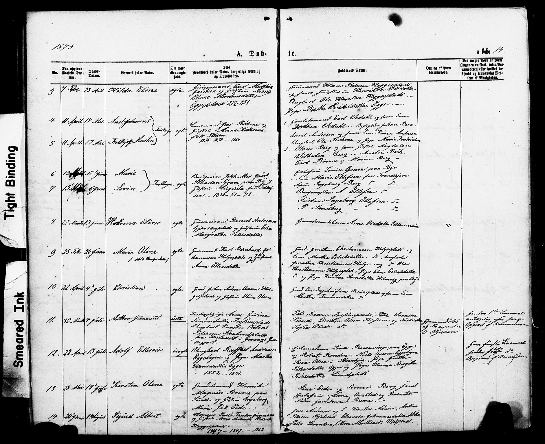 Ministerialprotokoller, klokkerbøker og fødselsregistre - Nord-Trøndelag, SAT/A-1458/740/L0380: Klokkerbok nr. 740C01, 1868-1902, s. 14
