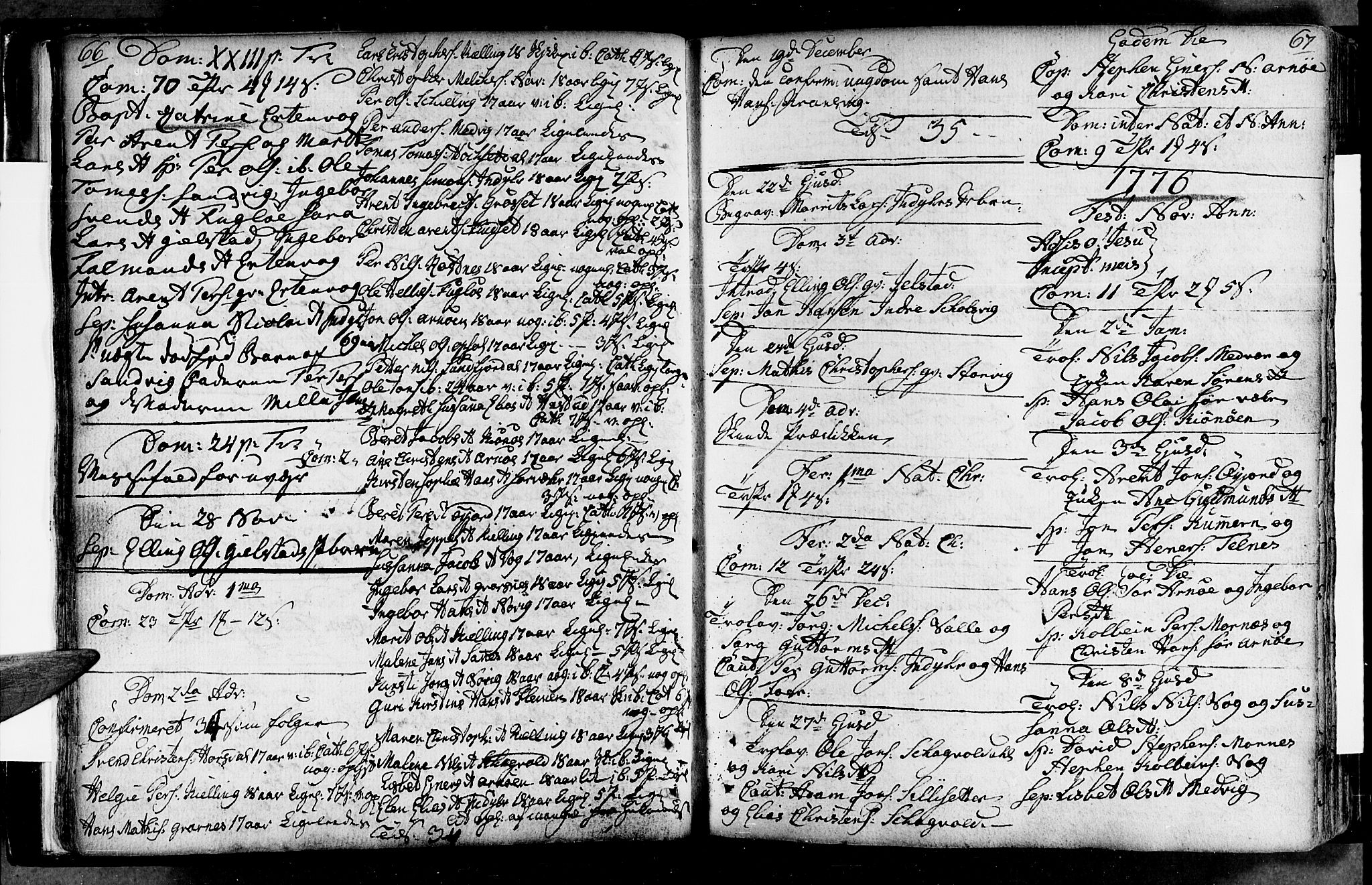 Ministerialprotokoller, klokkerbøker og fødselsregistre - Nordland, AV/SAT-A-1459/805/L0094: Ministerialbok nr. 805A01, 1773-1804, s. 66-67