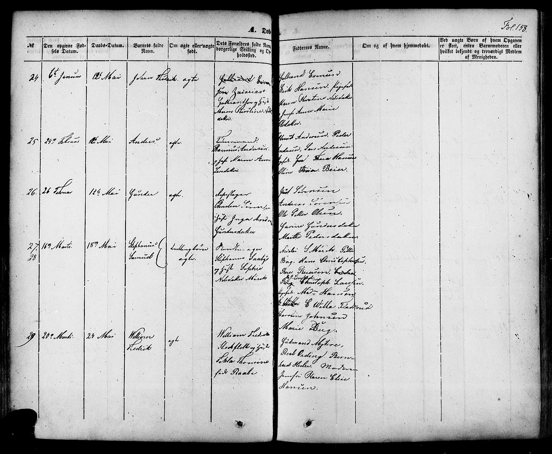 Skien kirkebøker, AV/SAKO-A-302/F/Fa/L0006a: Ministerialbok nr. 6A, 1843-1856, s. 158