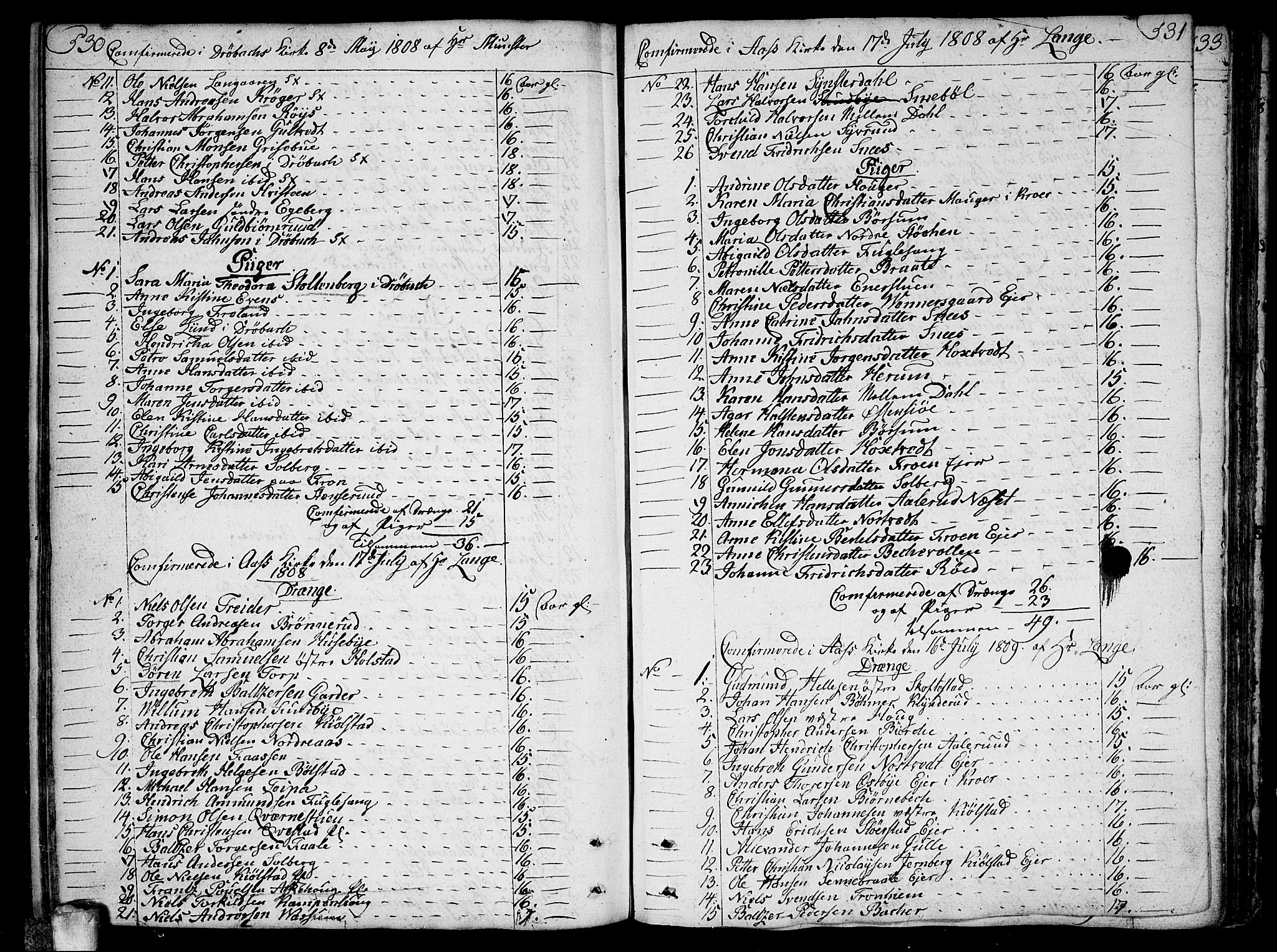 Ås prestekontor Kirkebøker, AV/SAO-A-10894/F/Fa/L0002: Ministerialbok nr. I 2, 1778-1813, s. 530-531