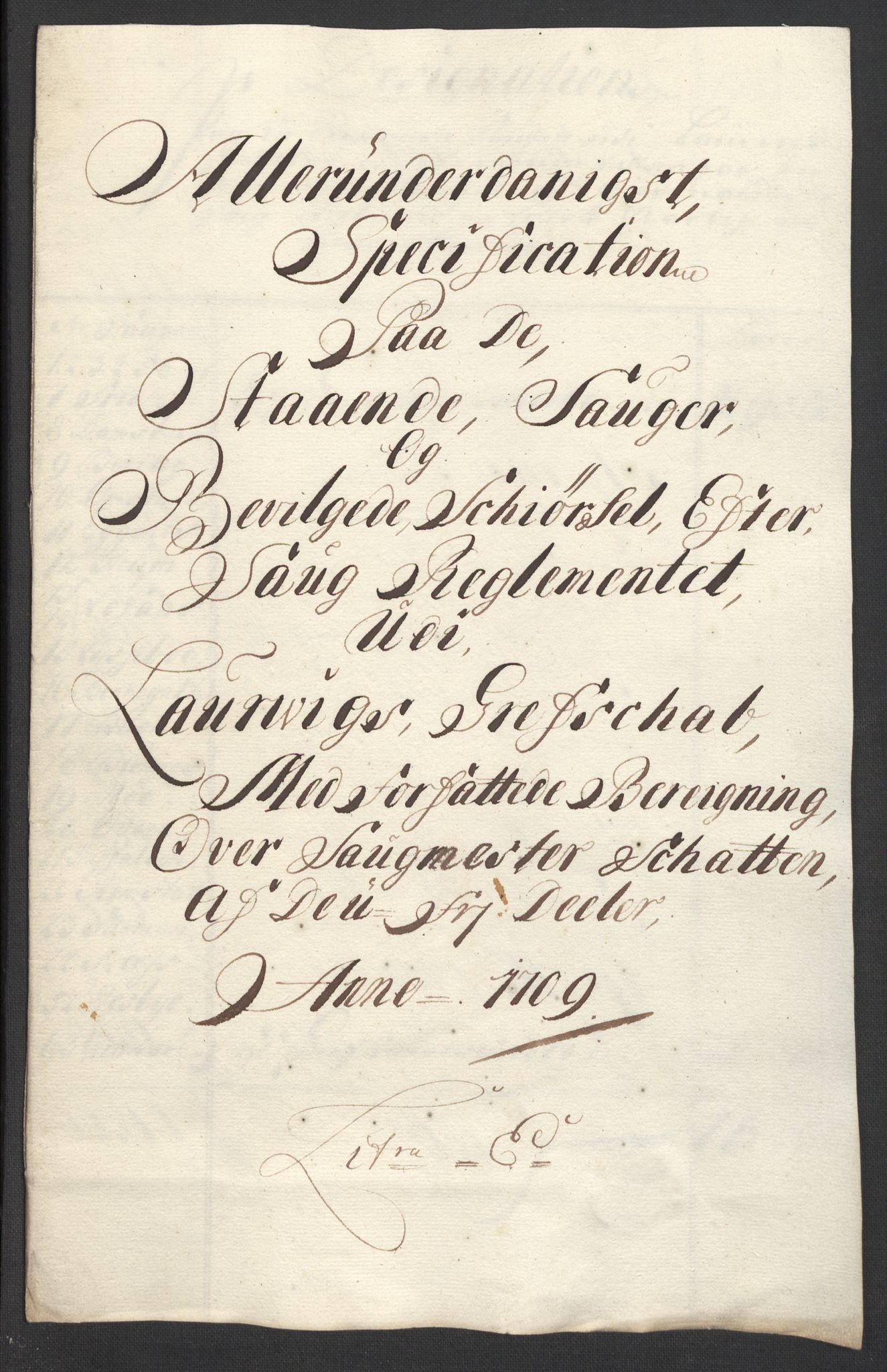 Rentekammeret inntil 1814, Reviderte regnskaper, Fogderegnskap, RA/EA-4092/R33/L1981: Fogderegnskap Larvik grevskap, 1709-1710, s. 148