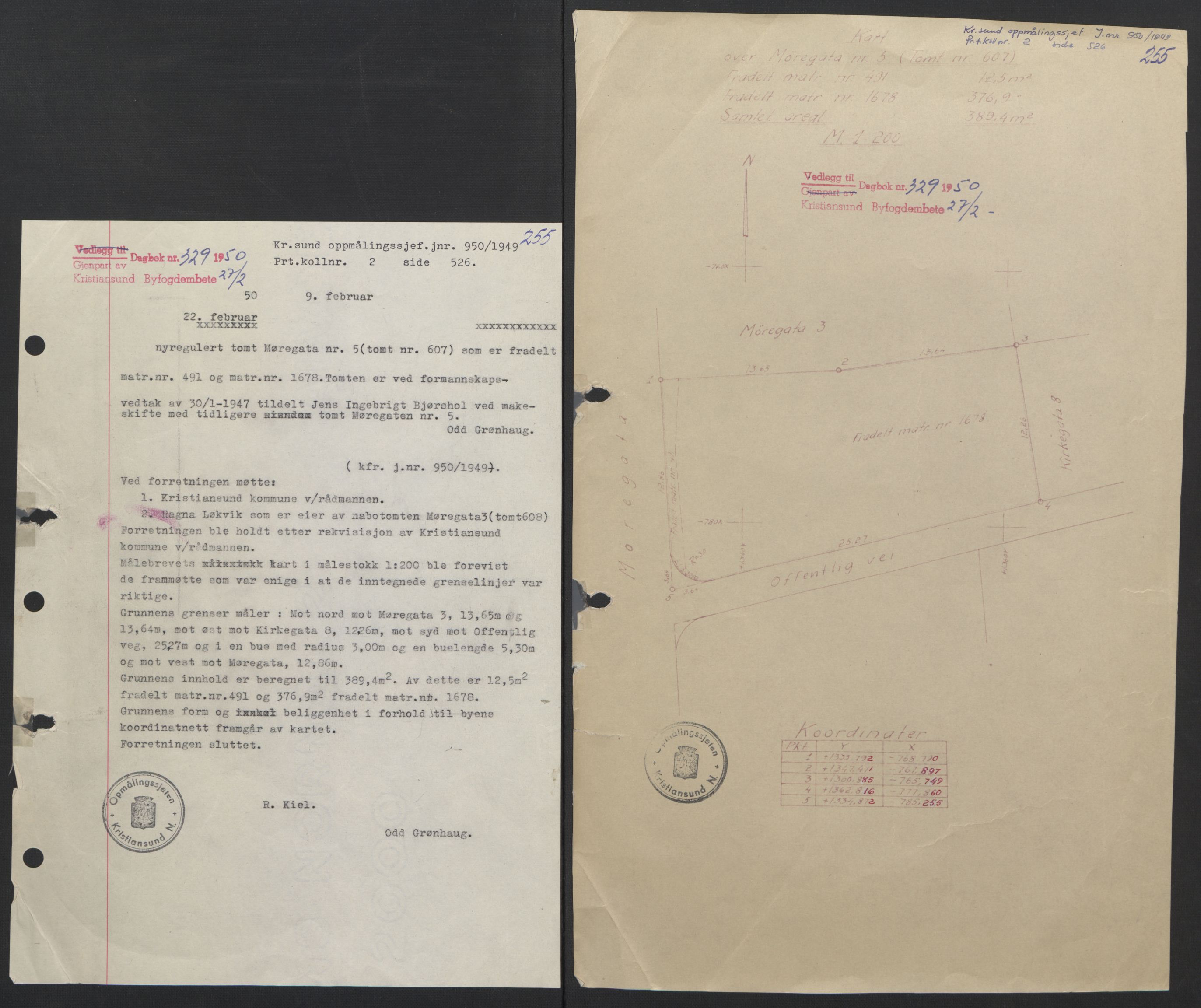 Kristiansund byfogd, SAT/A-4587/A/27: Pantebok nr. 42, 1947-1950, Dagboknr: 329/1950