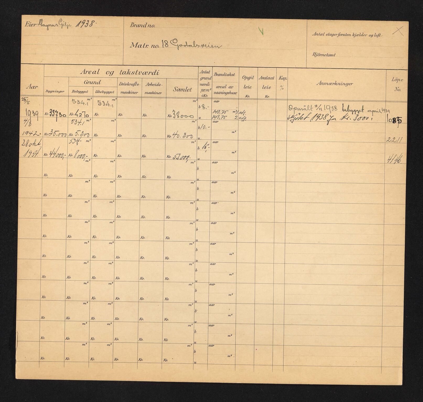 Stavanger kommune. Skattetakstvesenet, BYST/A-0440/F/Fa/Faa/L0015/0005: Skattetakstkort / Godalsveien 17 - Gramstadveien - Grasholmen 10