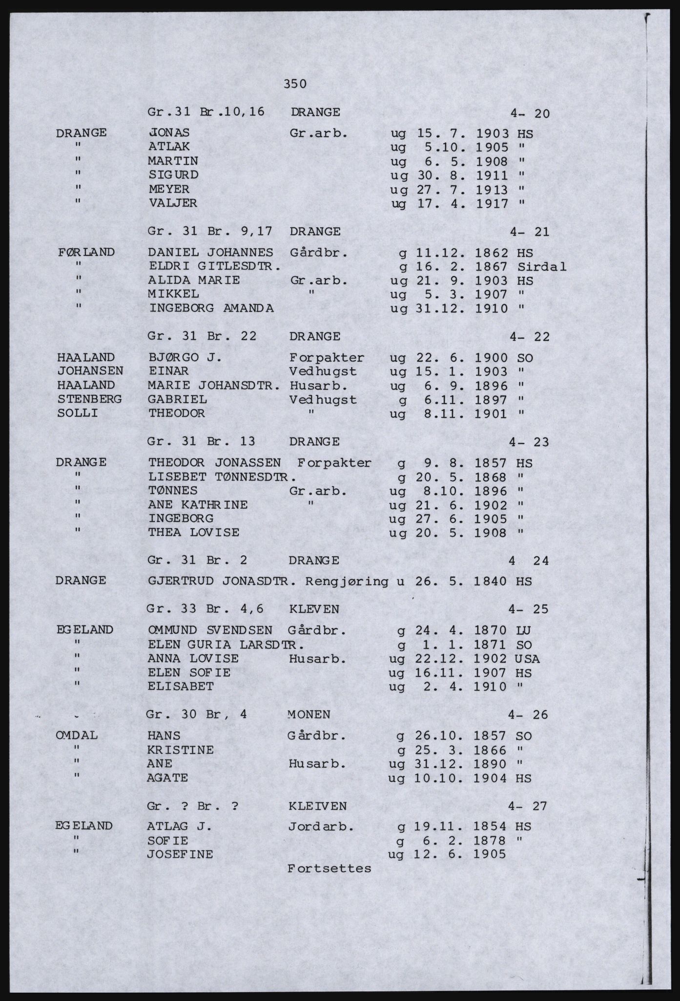 SAST, Avskrift av folketellingen 1920 for Dalane, 1920, s. 814