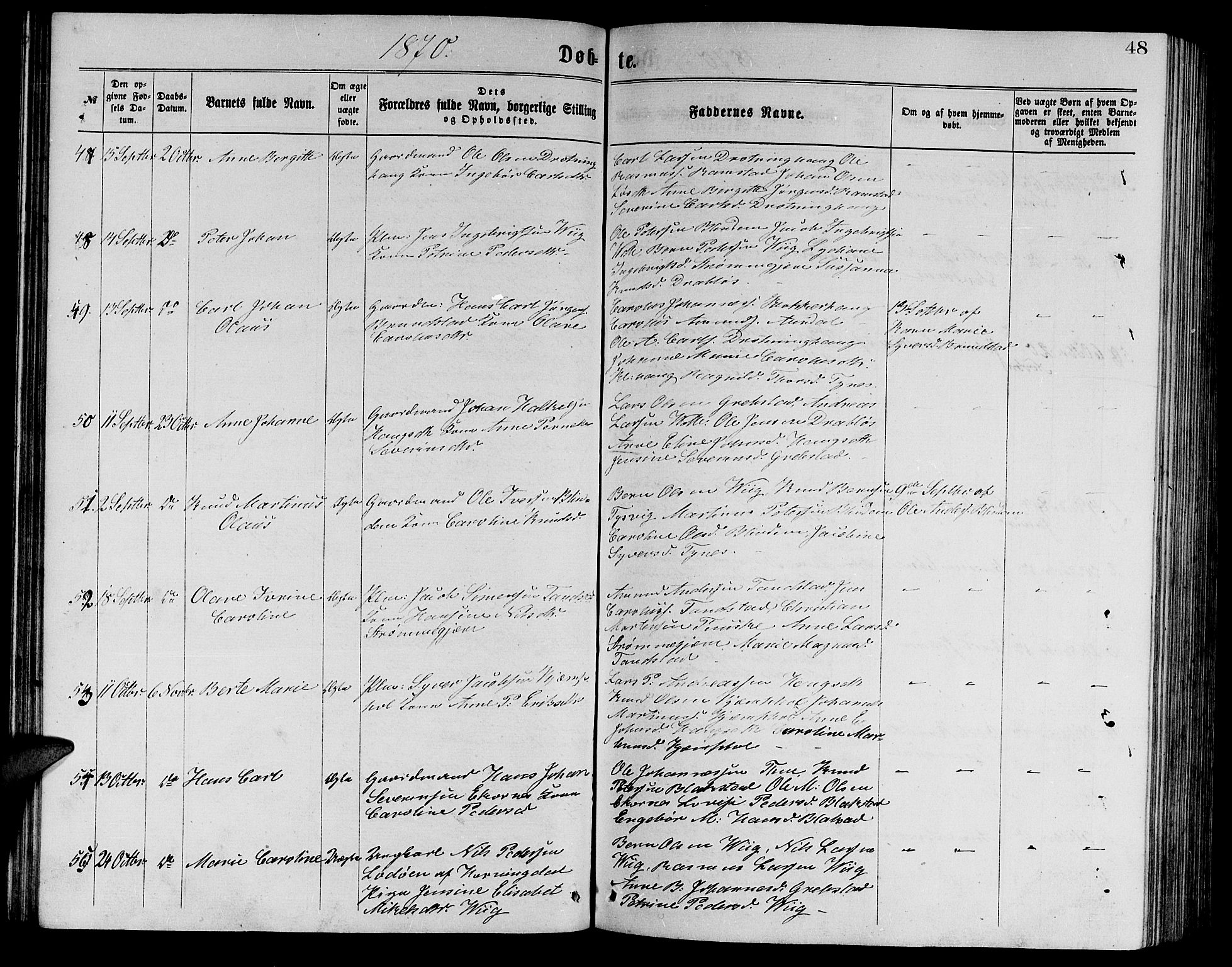 Ministerialprotokoller, klokkerbøker og fødselsregistre - Møre og Romsdal, AV/SAT-A-1454/523/L0338: Klokkerbok nr. 523C01, 1865-1877, s. 48