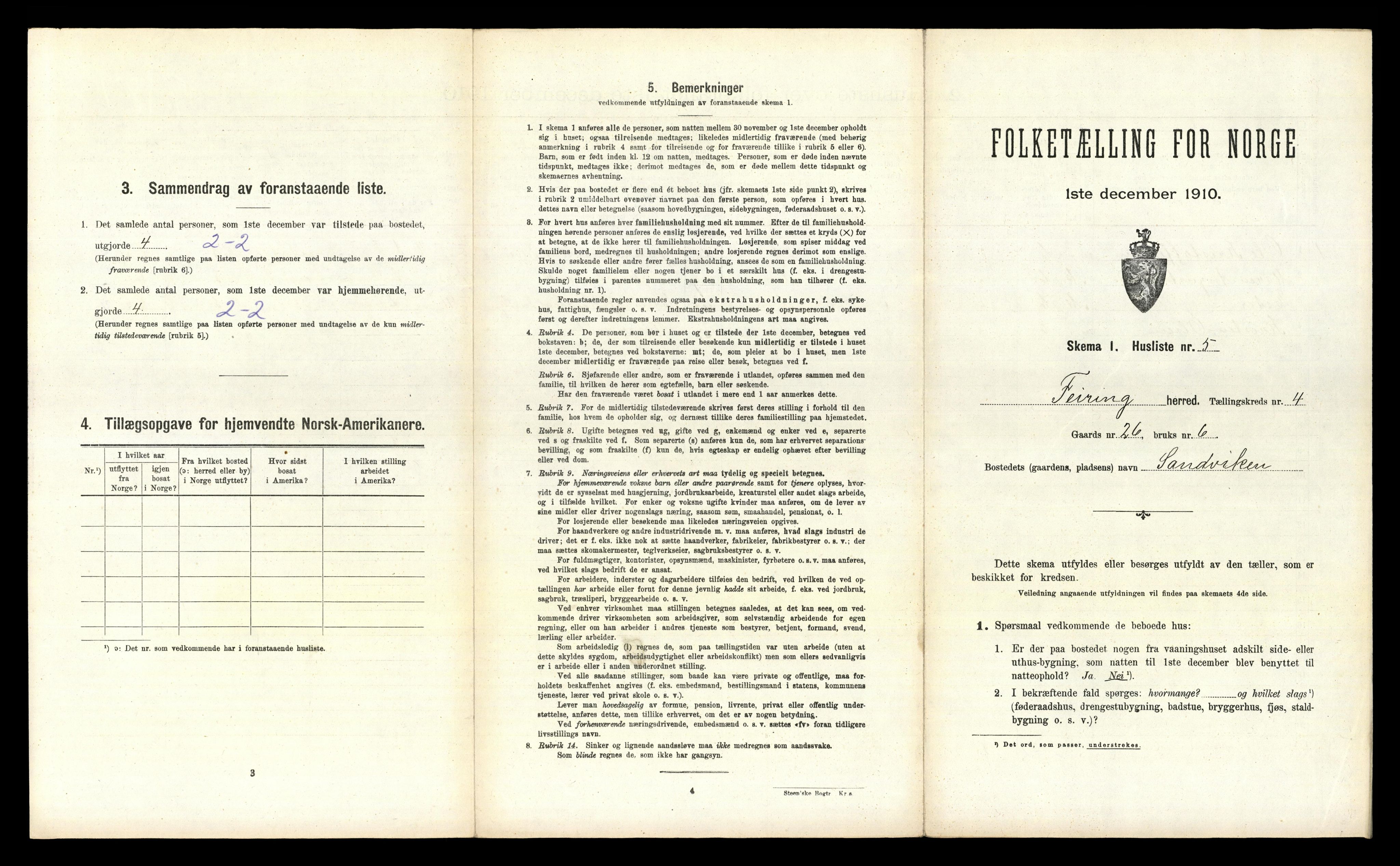 RA, Folketelling 1910 for 0240 Feiring herred, 1910, s. 334