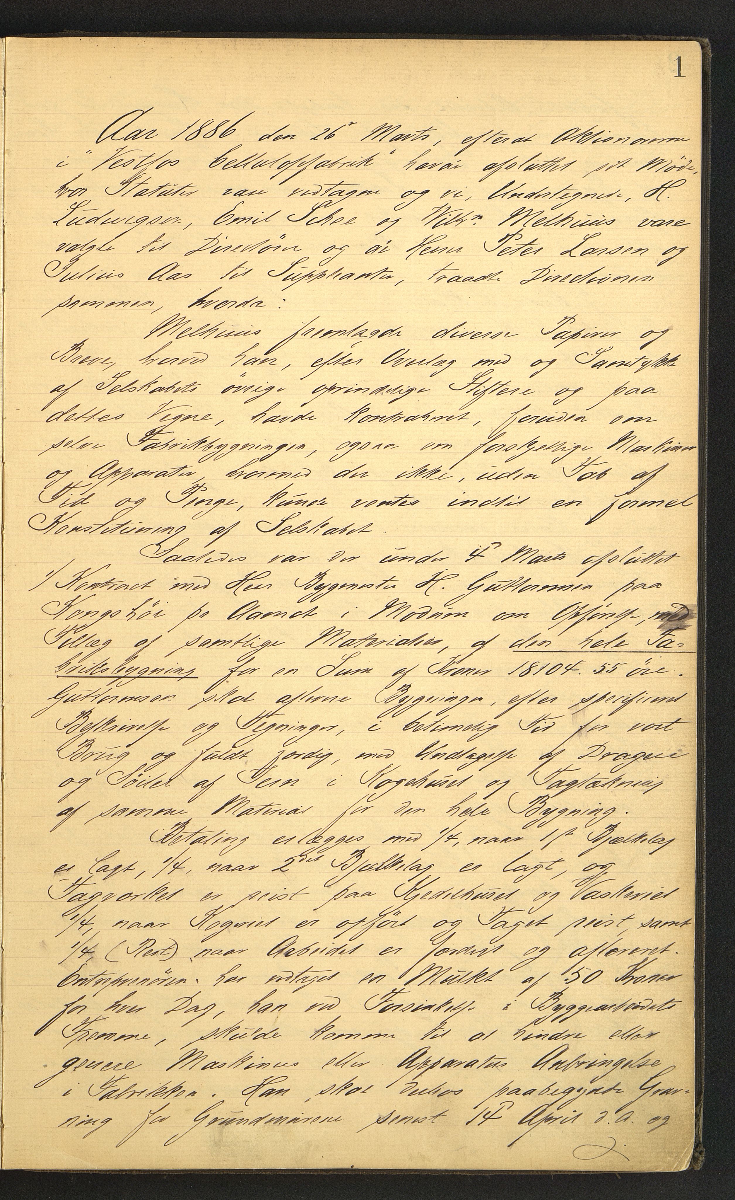 Pa 1426 - Vestfos Cellulosefabrik, VEMU/A-2680/A/Ab/Aba/L0001: Styreprotokoll, 1886-1897