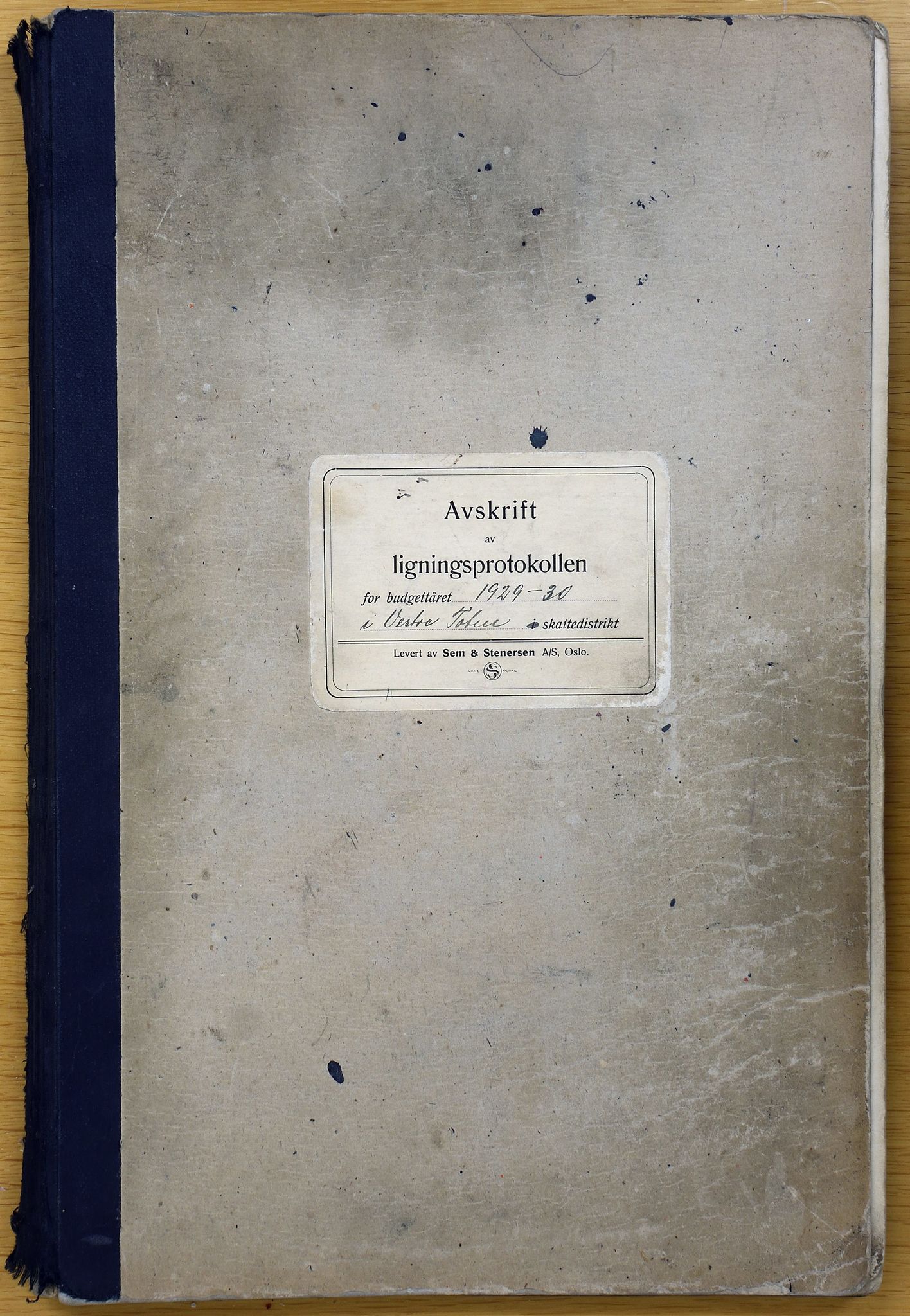 Vestre Toten kommunearkiv*, KVT/-/-/-: Avskrift av ligningsprotokollen for budsjettåret 1929-1930 for Vestre Toten skattedistrikt, 1929-1930