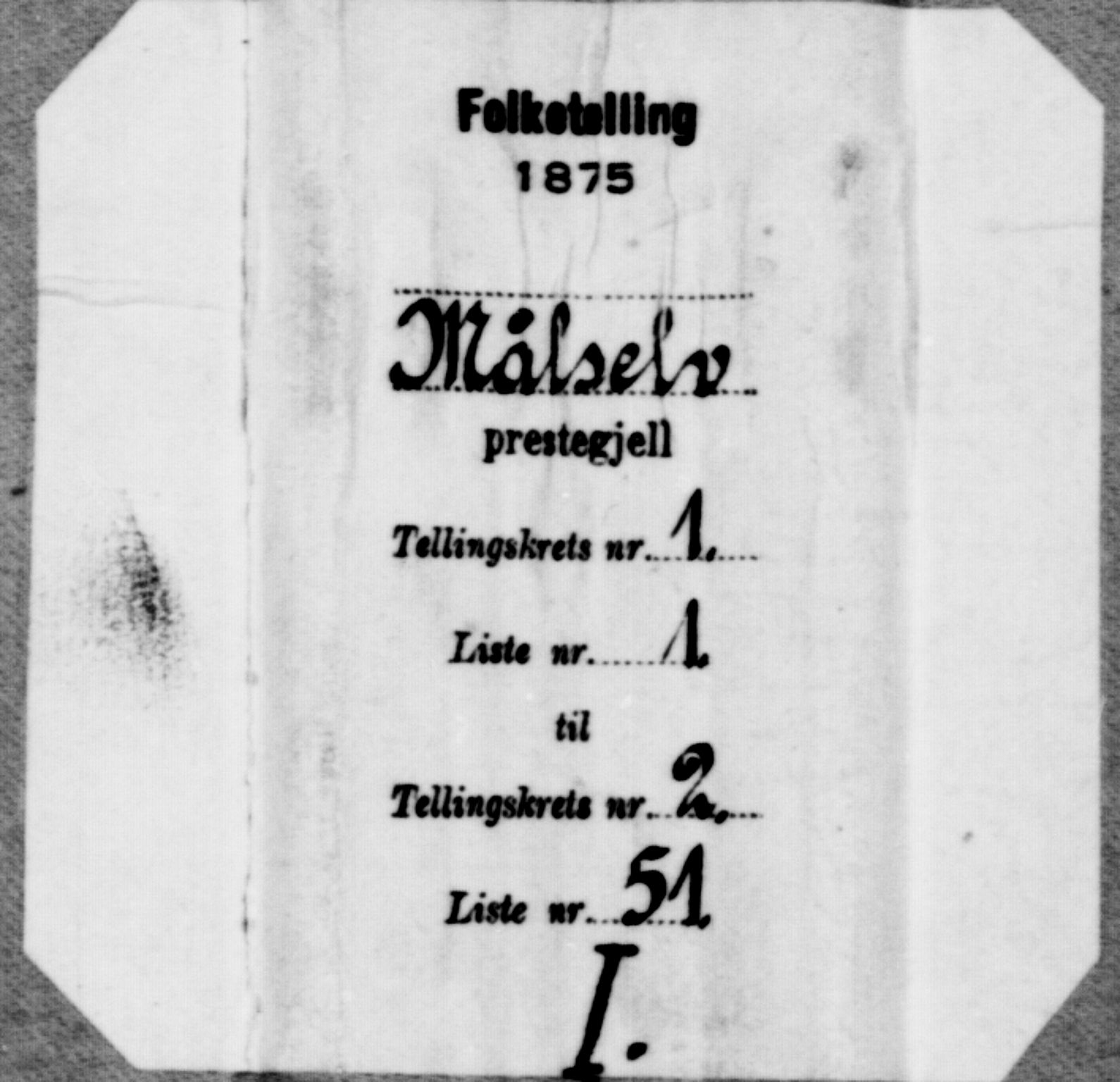 SATØ, Folketelling 1875 for 1924P Målselv prestegjeld, 1875