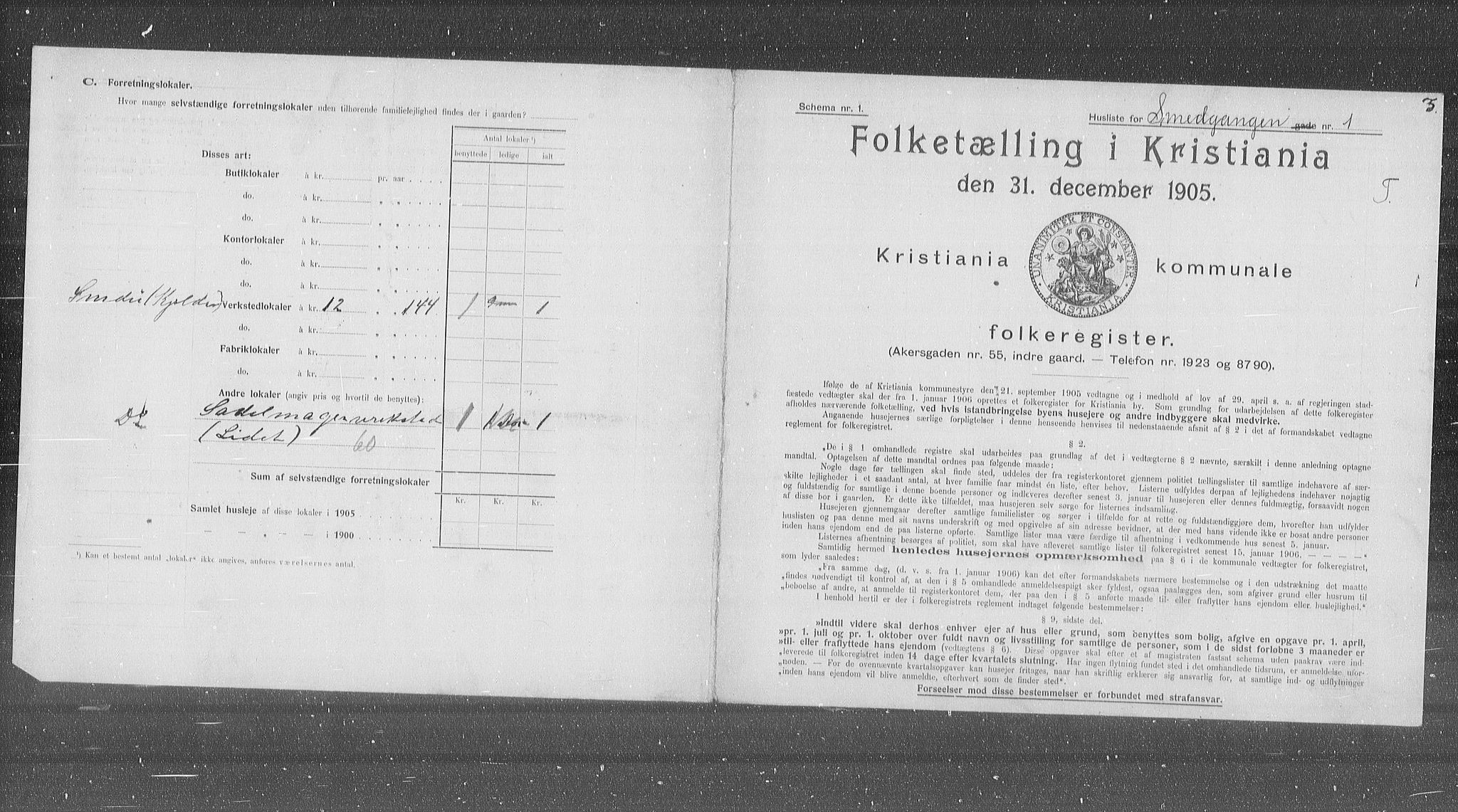 OBA, Kommunal folketelling 31.12.1905 for Kristiania kjøpstad, 1905, s. 50685