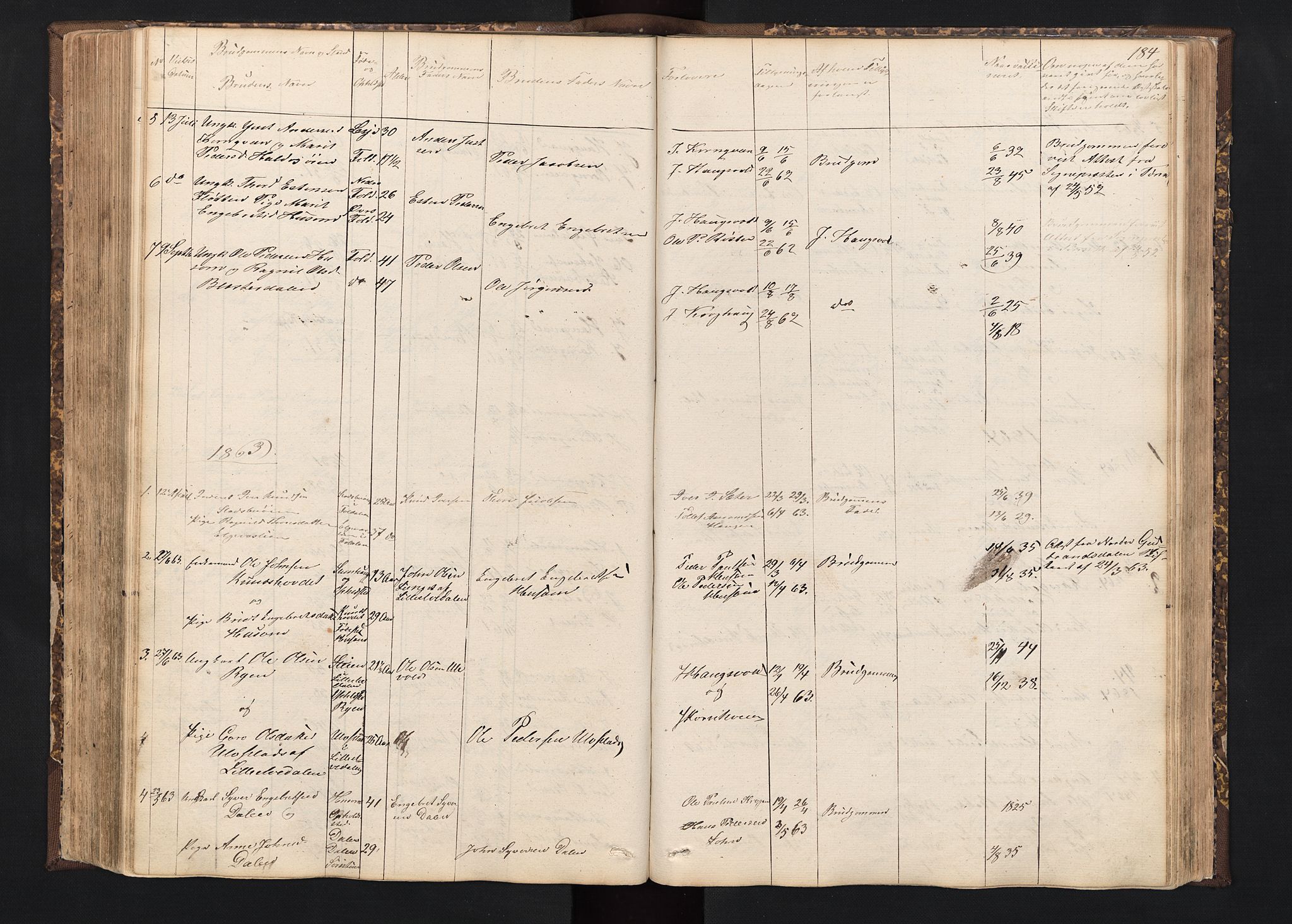 Alvdal prestekontor, AV/SAH-PREST-060/H/Ha/Hab/L0001: Klokkerbok nr. 1, 1857-1893, s. 184