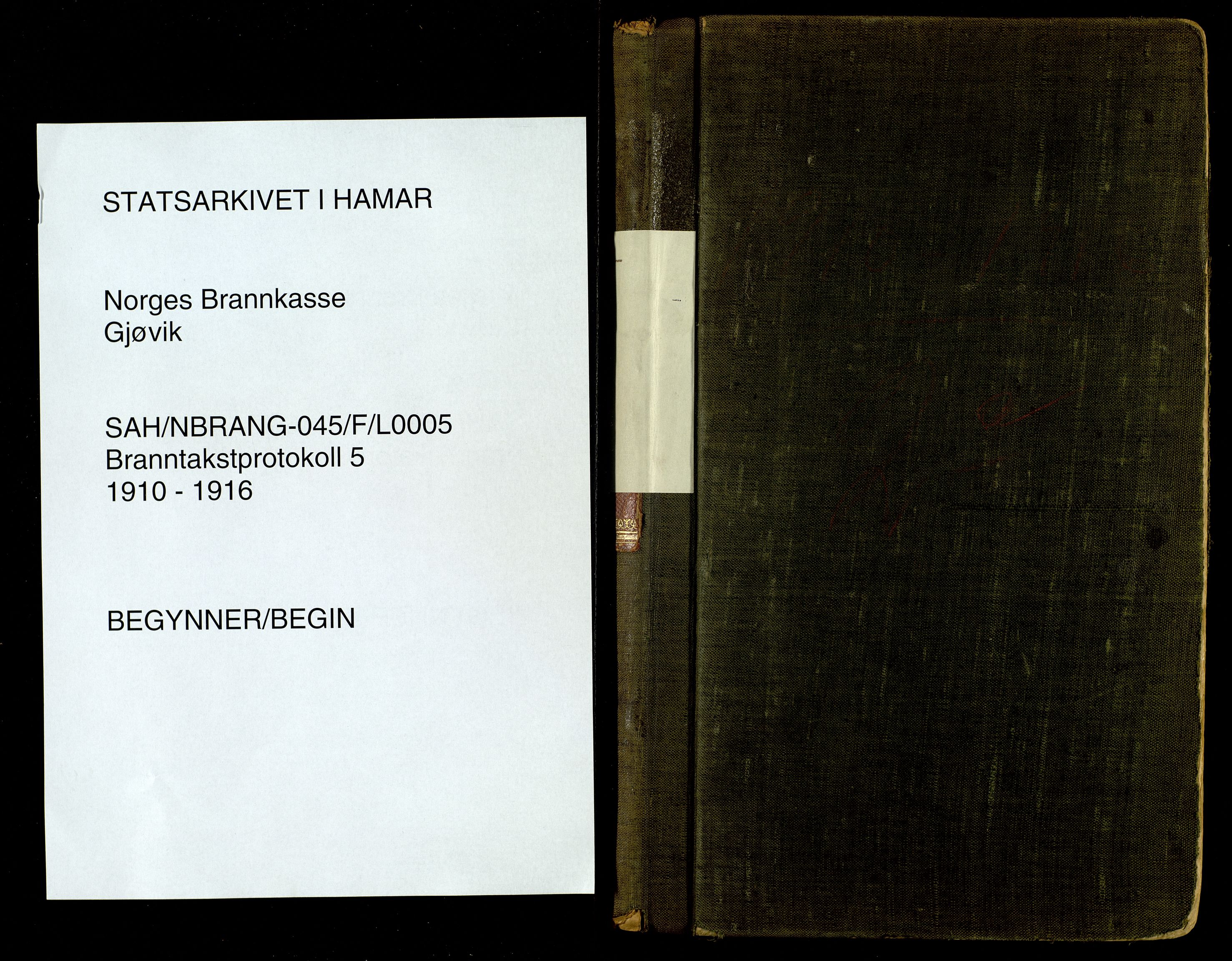 Norges Brannkasse, Gjøvik, SAH/NBRANG-045/F/L0005: Branntakstprotokoll, 1910-1916