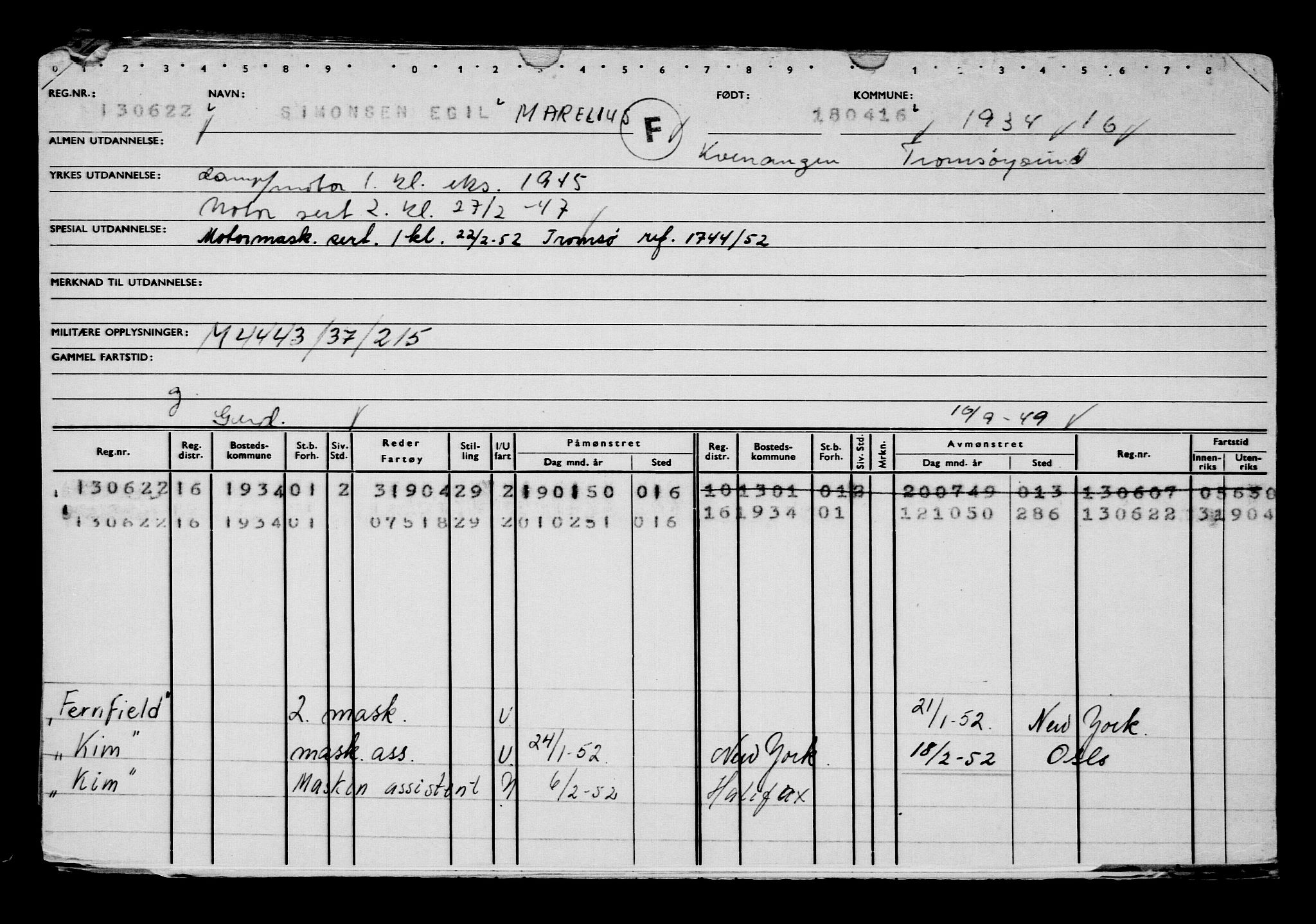 Direktoratet for sjømenn, AV/RA-S-3545/G/Gb/L0138: Hovedkort, 1916, s. 365