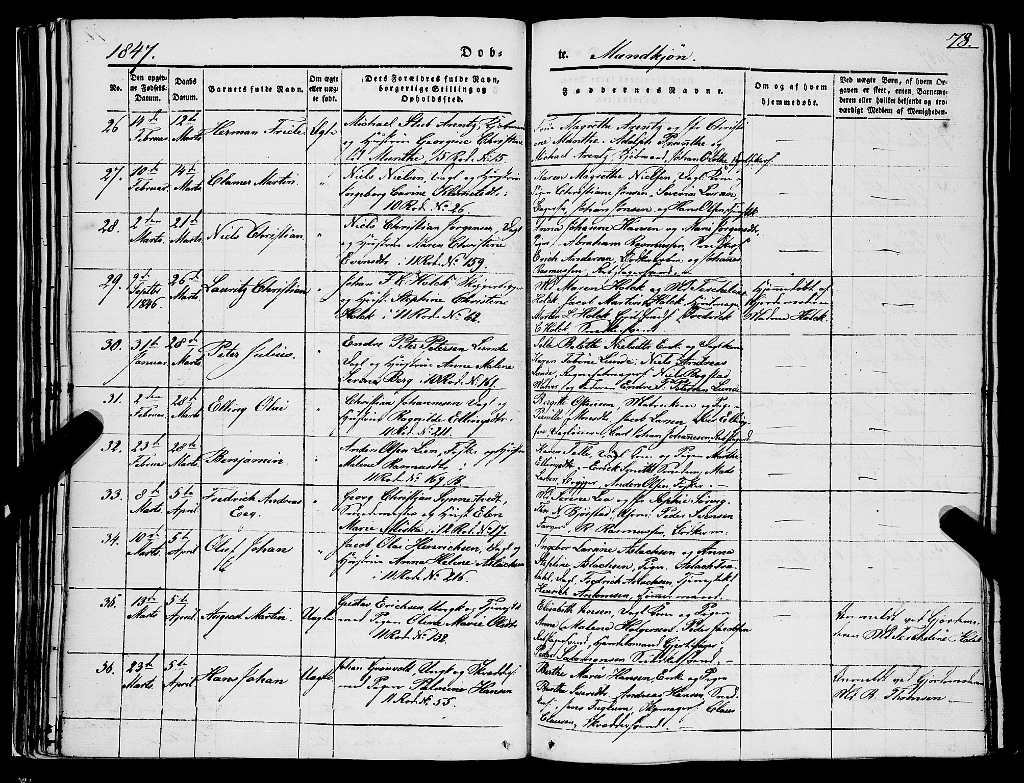 Domkirken sokneprestembete, AV/SAB-A-74801/H/Haa/L0019: Ministerialbok nr. B 2, 1841-1851, s. 78